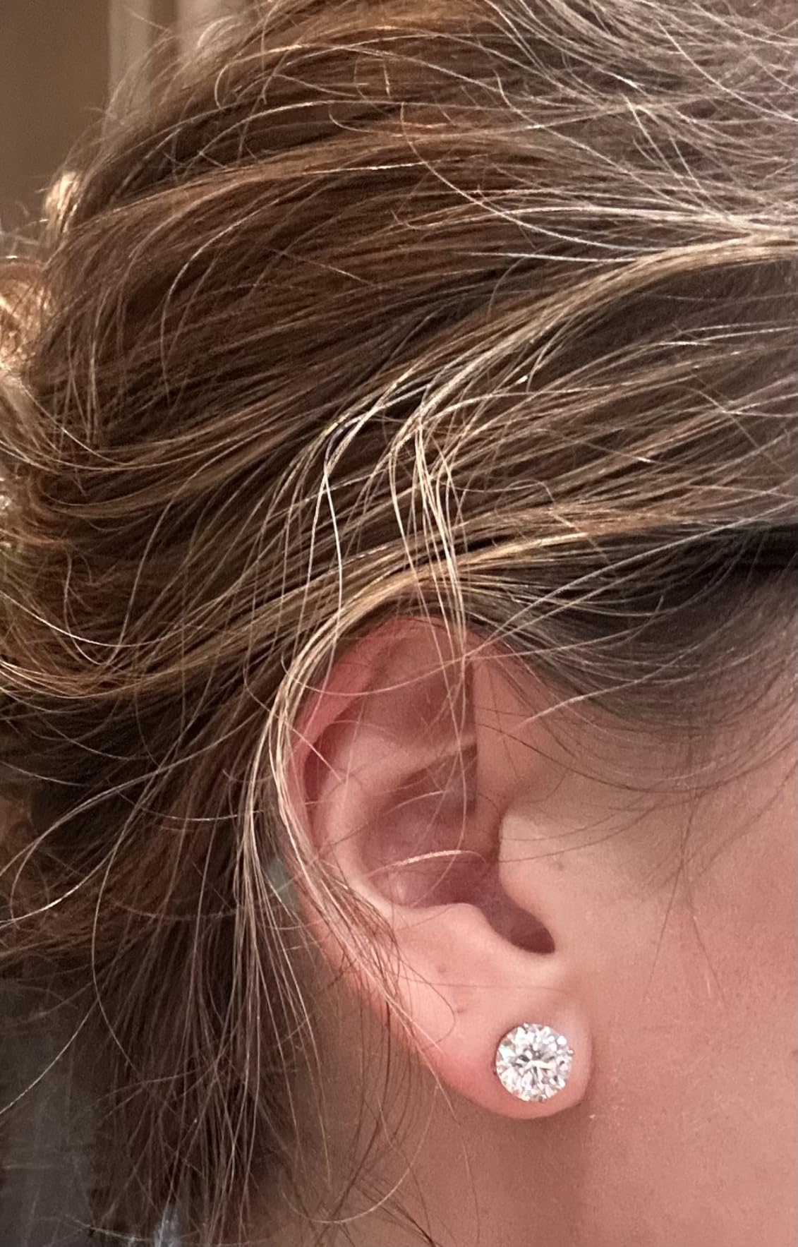 IGI Certified 1 to 10 Carat D-E Color and VS1-VS2 Clarity Lab Grown Diamond Stud Earrings for Women I 14k White Gold Earrings for Her I Secure Screw Back Made in USA by Beverly Hills Jewelers customer photo 2