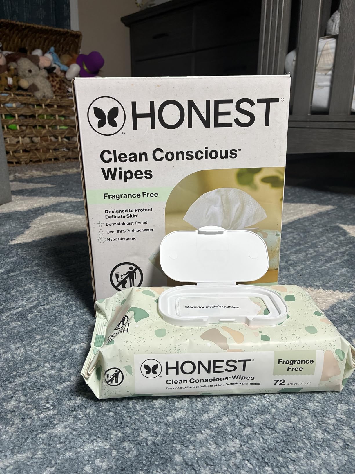 The Honest Company Baby Wipes for Sensitive Skin, Hypoallergenic, Fragrance-Free, Multi-Use, Pattern Play Design, 720 Count (10 Packs of 72) customer photo 2