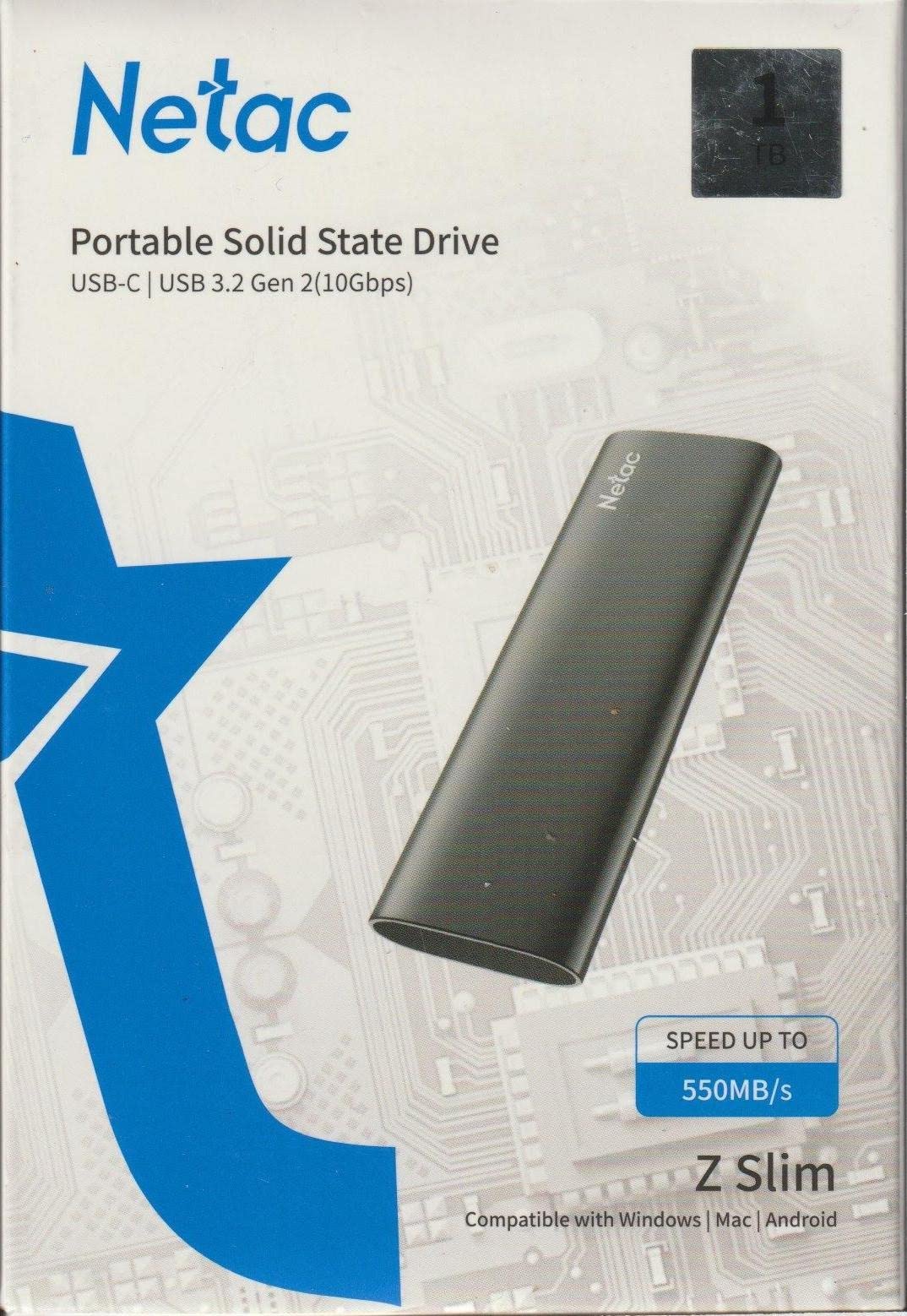 Netac 1TB Portable SSD USB 3.2 Gen 2 (10 Gbps, Type-C) External Solid State Drive Backup Slim Portable Drive for File Storage/Business Travel Essential, Rapid Read & Write Low Noise, Zslim customer photo 1