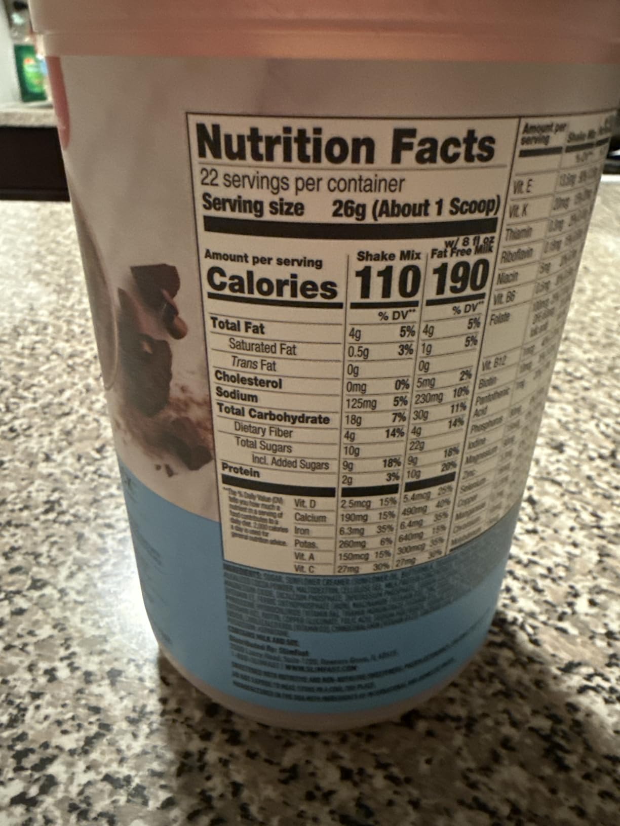 SlimFast Meal Replacement Powder, Original Rich Chocolate Royale, 10g of Protein, 22 Servings customer photo 2