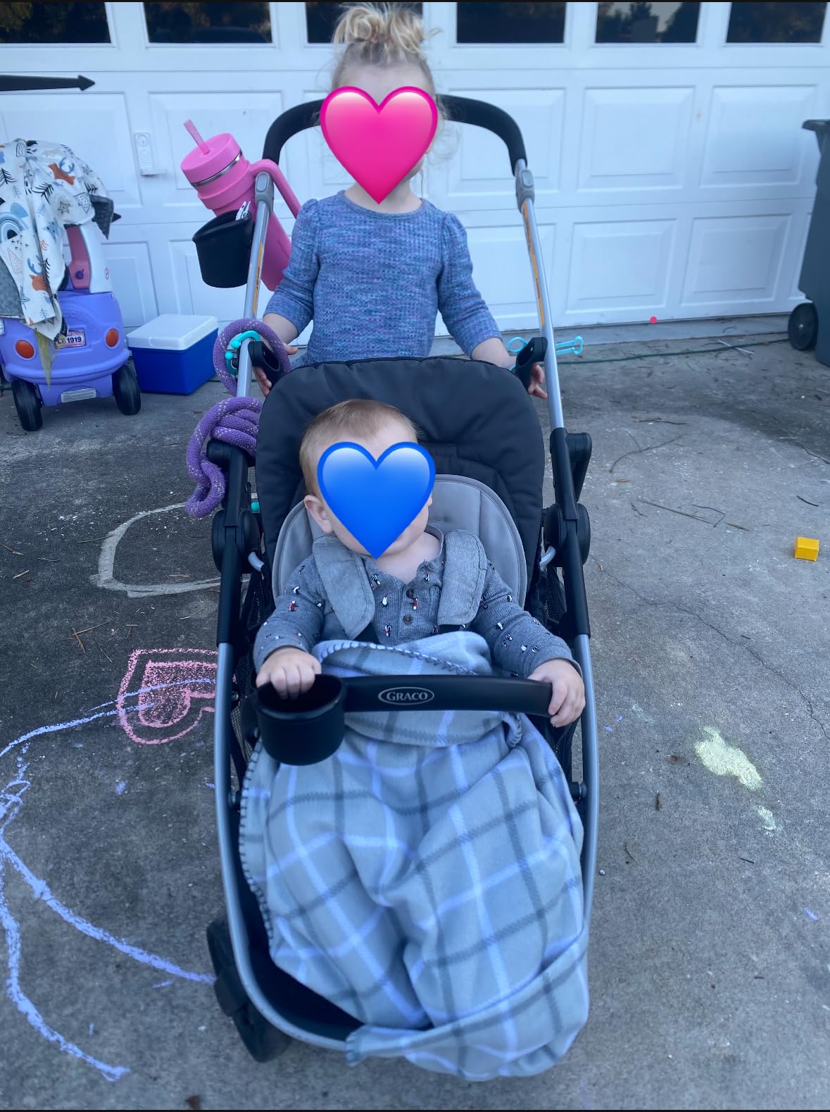 Graco Ready2Grow 2.0 Double Stroller, Twin Baby Stroller Features Bench Seat and Standing Platform Options, Compact Fold, Rafa customer photo 1