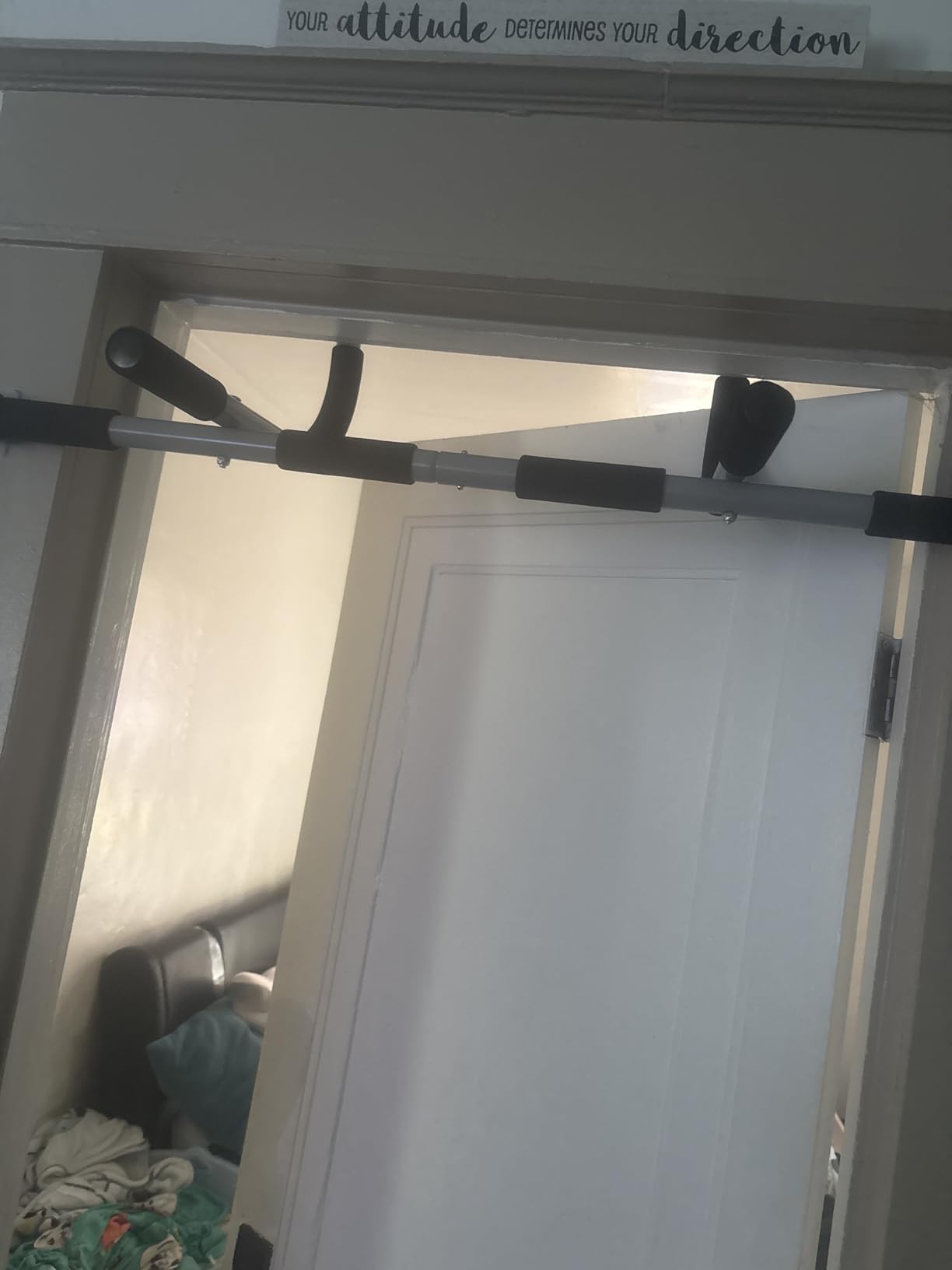 Ally Peaks Pull Up Bar for Doorway | Thickened Steel Max Limit 440 lbs Upper Body Fitness Workout Bar| Multi-Grip Strength for Doorway | Indoor Chin-Up Bar Fitness Trainer for Home Gym Portable customer photo 1