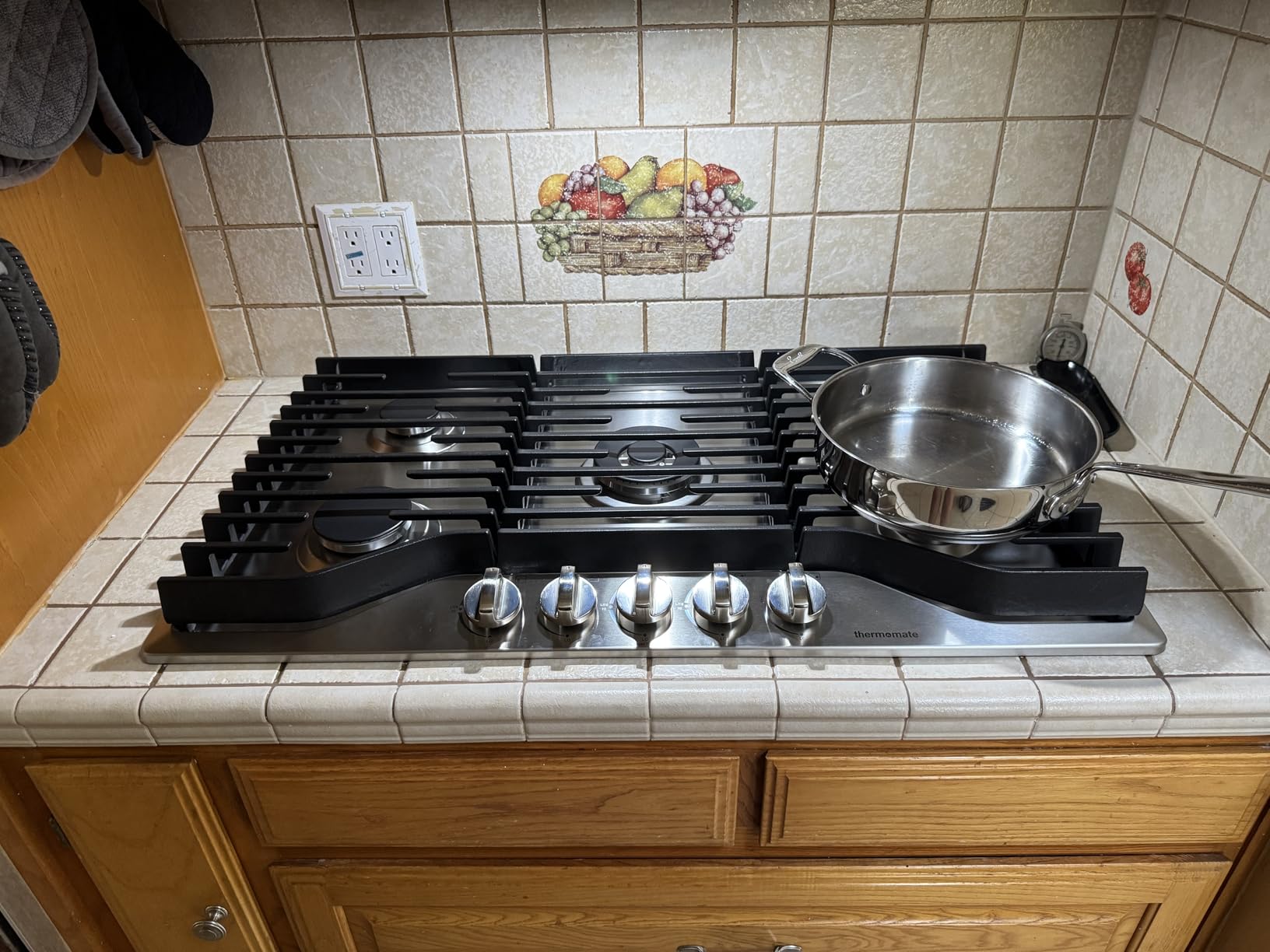 ThermoMate Heavy 36 Inch Gas Cooktop with 5 Italy Sabaf Power Burners, Built In Stove Top of 304 Stainless Steel, Gas Hob NG/LPG Convertible, CSA Certified customer photo 1