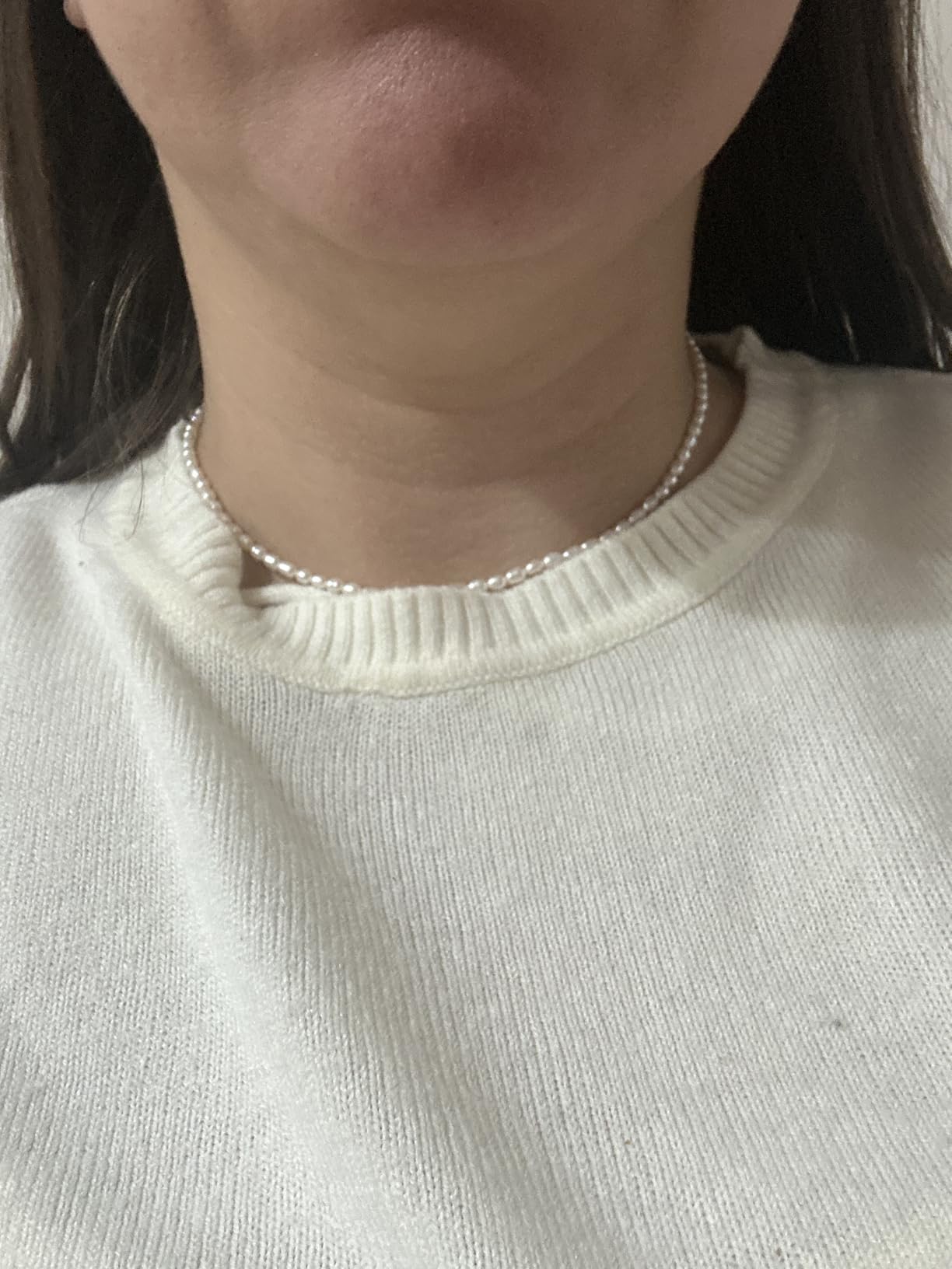 14K-18K Gold Plated Dainty Pearl Necklaces for Women - Station Beaded Choker Paperclip Chain Gold Pearl Necklace Bridal Jewelry customer photo 1