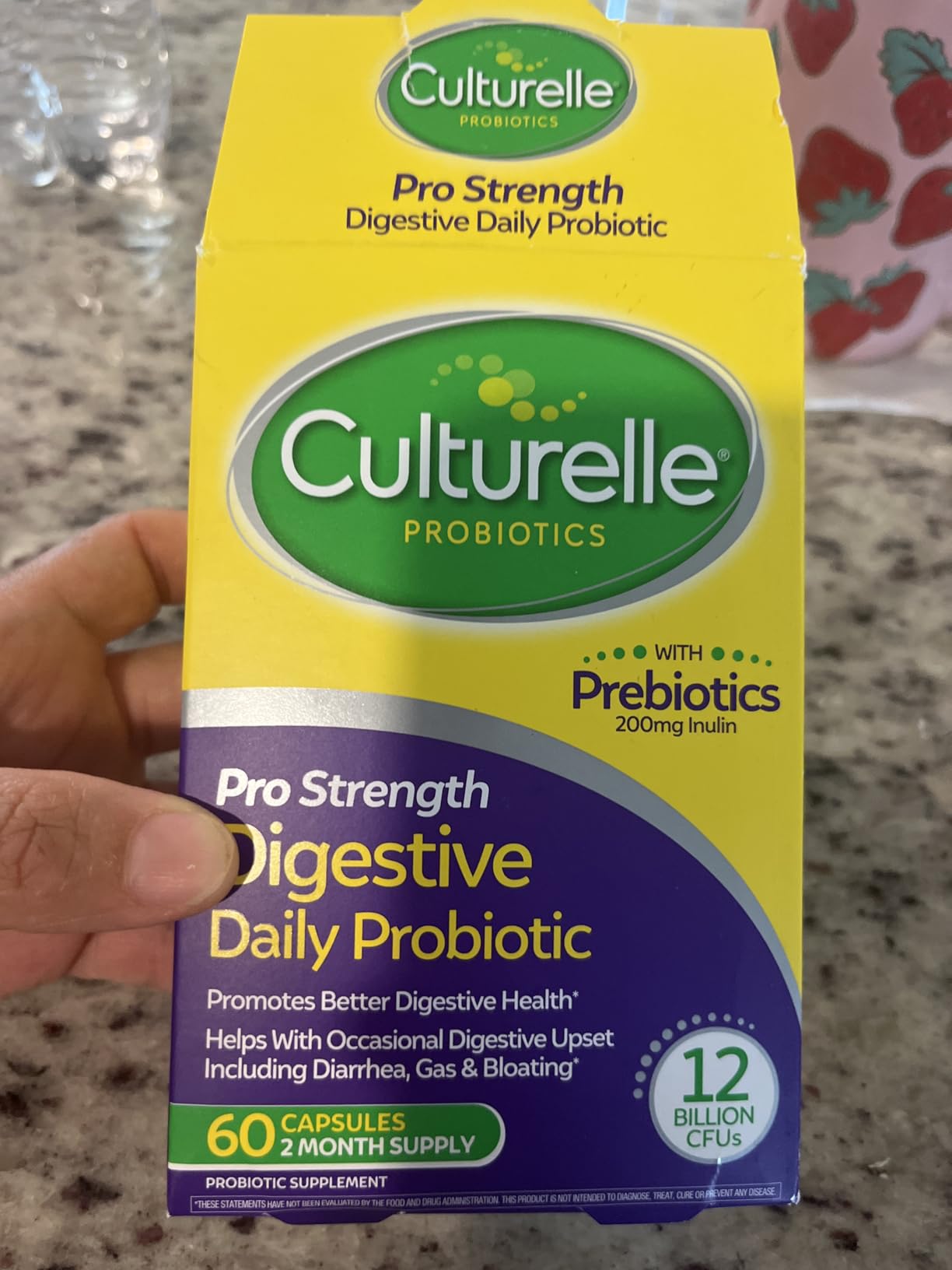 Culturelle Pro Strength Daily Probiotics For Digestive Health with Prebiotics for Women & Men, Supports Occasional Diarrhea, Gas & Bloating, Gluten & Soy Free, 60 Count customer photo 1