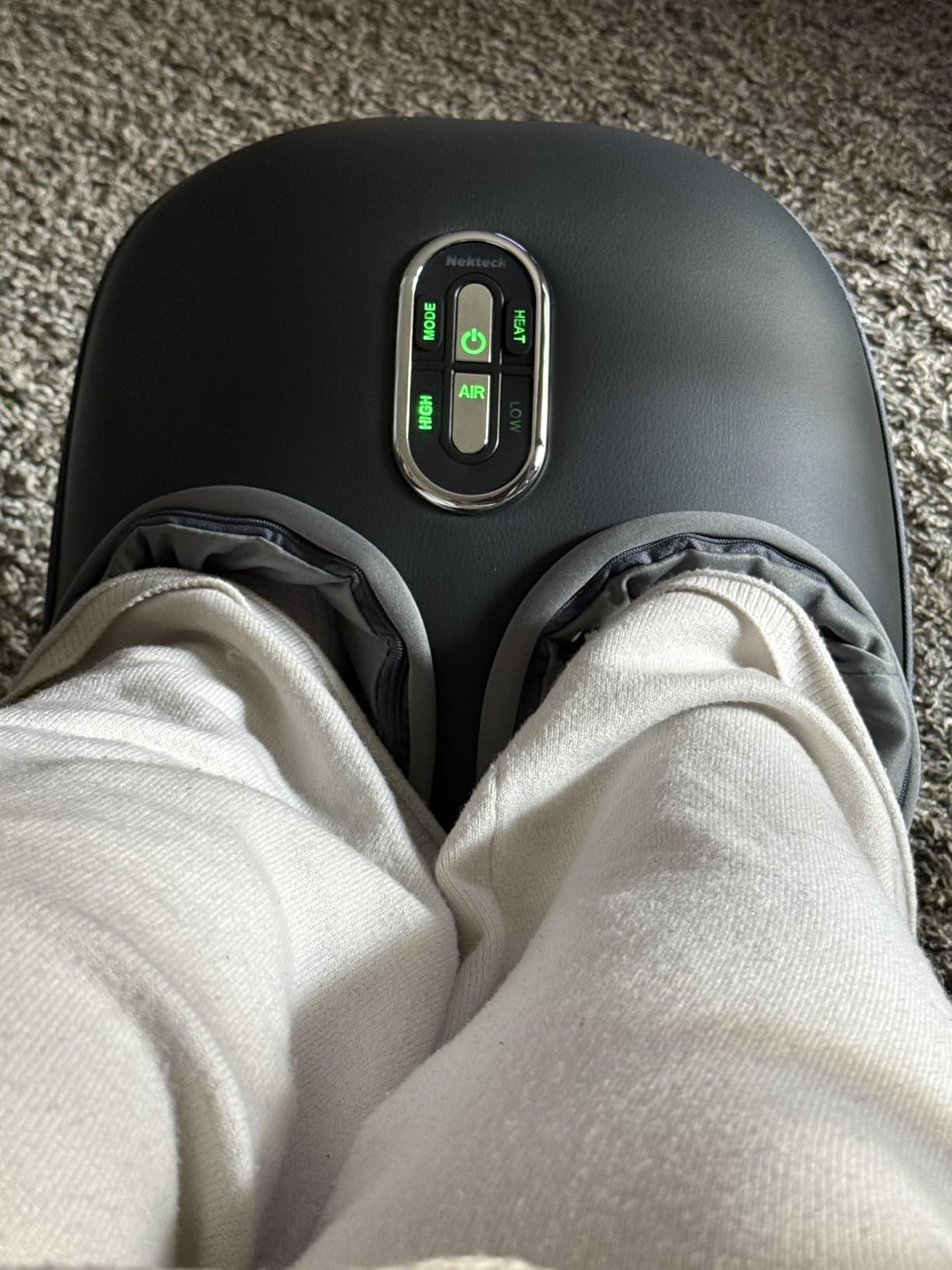 Nekteck Shiatsu Foot Massager with Heat for Neuropathy Plantar Fasciitis, 2026 Upgraded Air Compression Feet Massage Machine, Relaxation Gifts for Men Women Mom Dad Birthday Father's Day, US 11 Size customer photo 1
