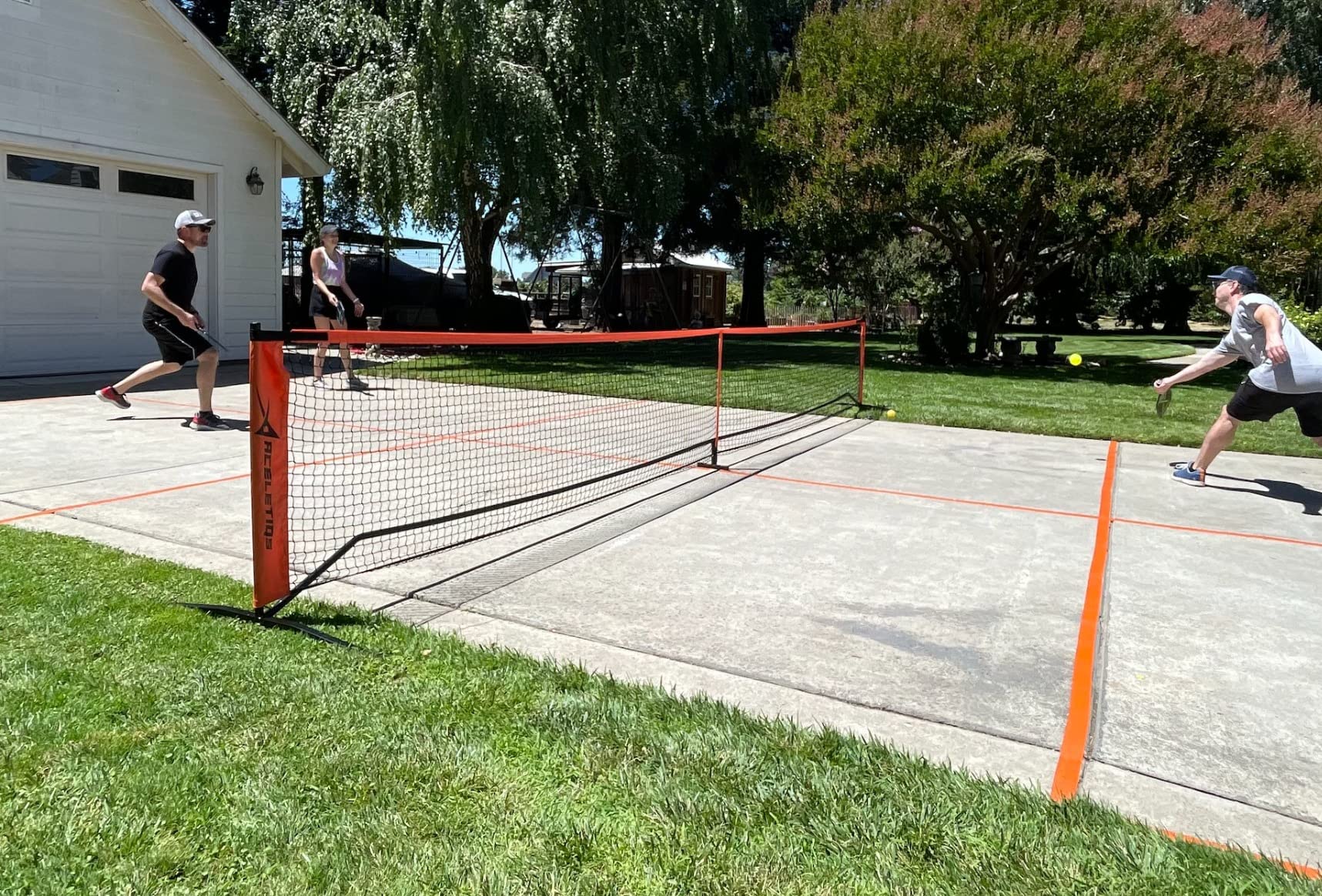 Portable Pickleball Net System for Indoor and Outdoor | 22ft Long Full Regulation Size Full Pickle Ball Net | Includes Floor Markers and Carry Bag | Create Full Portable Pickleball Court customer photo 1