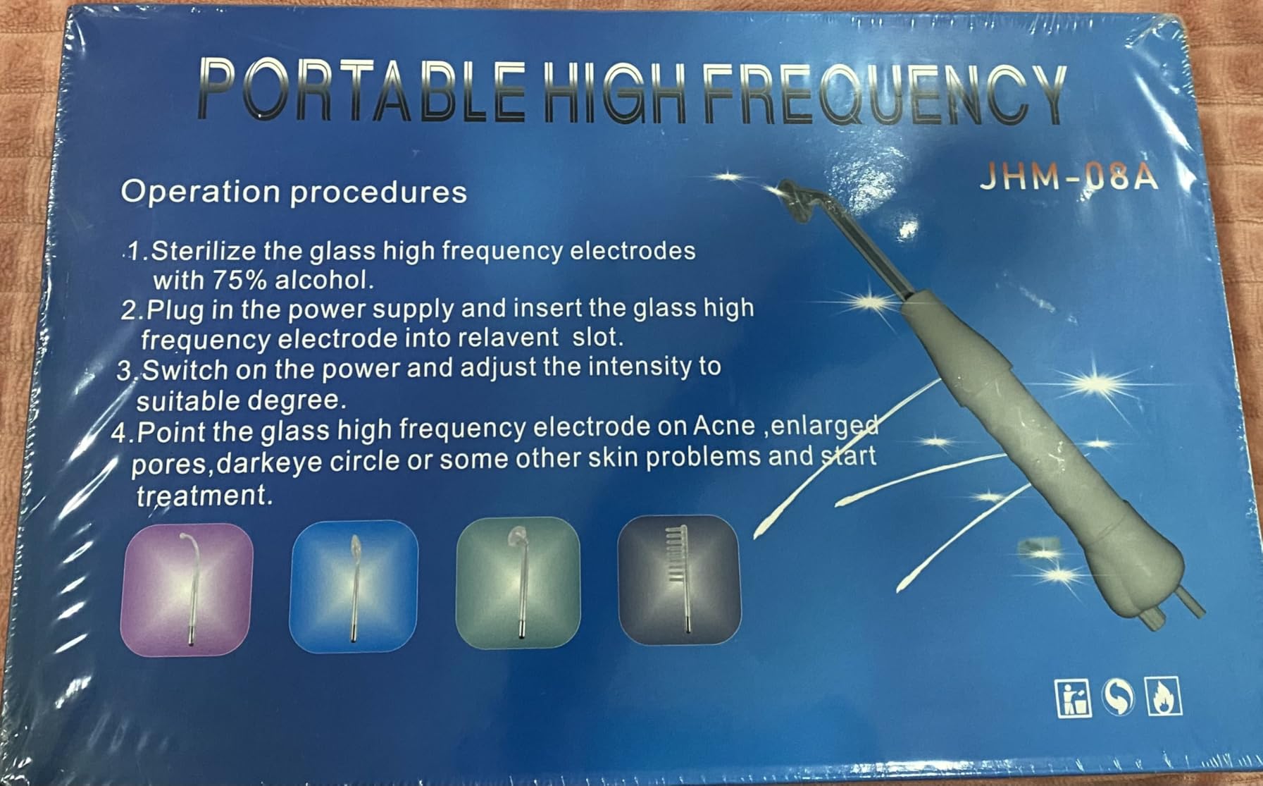 High Frequency Facial Machine Skin Care Tool for Wrinkles Reducing Skin Tightening High Frequency Facial Wand with 4 Tubes customer photo 2