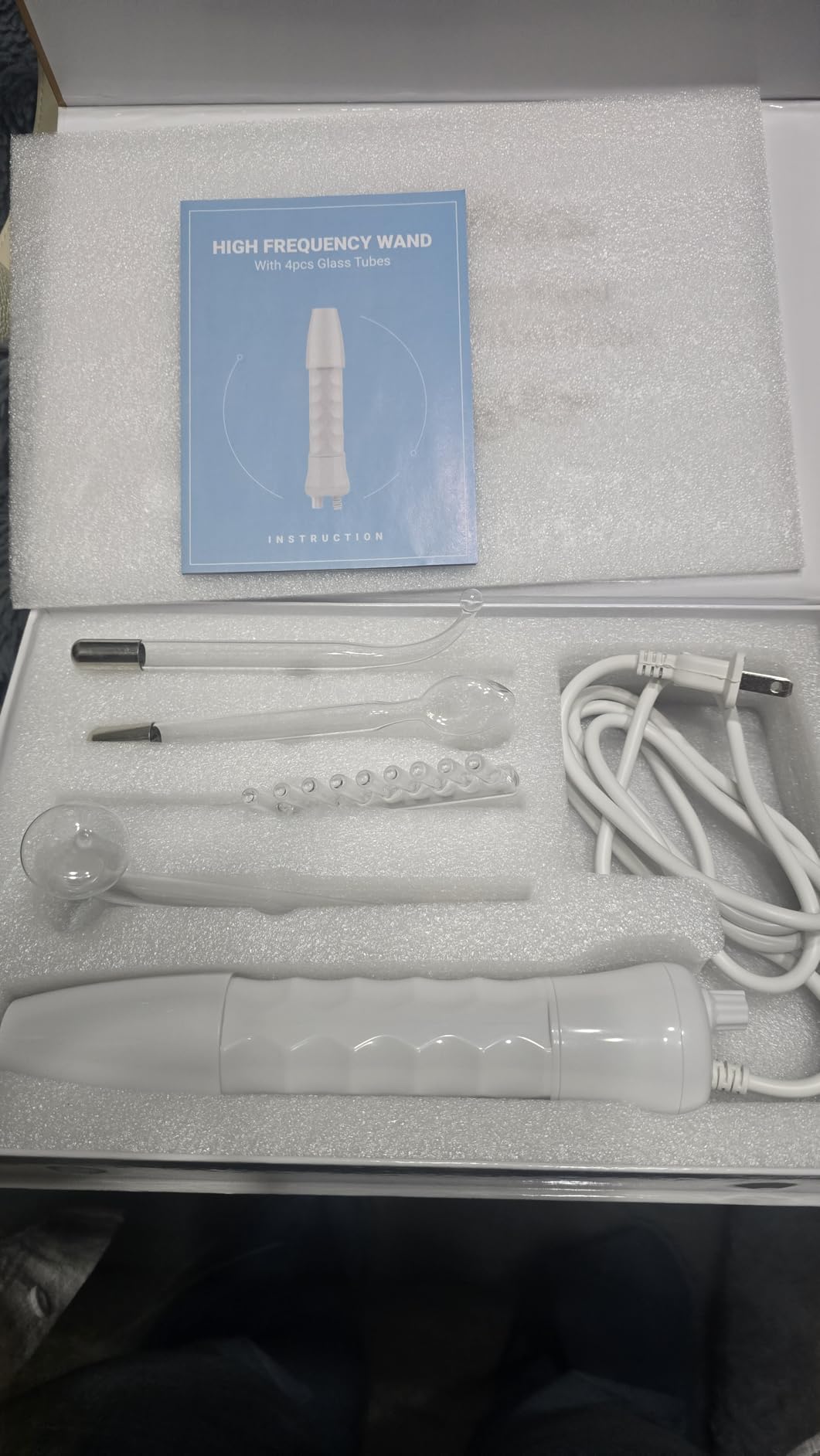 High Frequency Facial Wand - Uaike 4 in 1 Violet Portable Handheld High Frequency Facial Machine - at Home Face Skin Wand Device with 4 Pcs Purple Glass Tubes customer photo 2