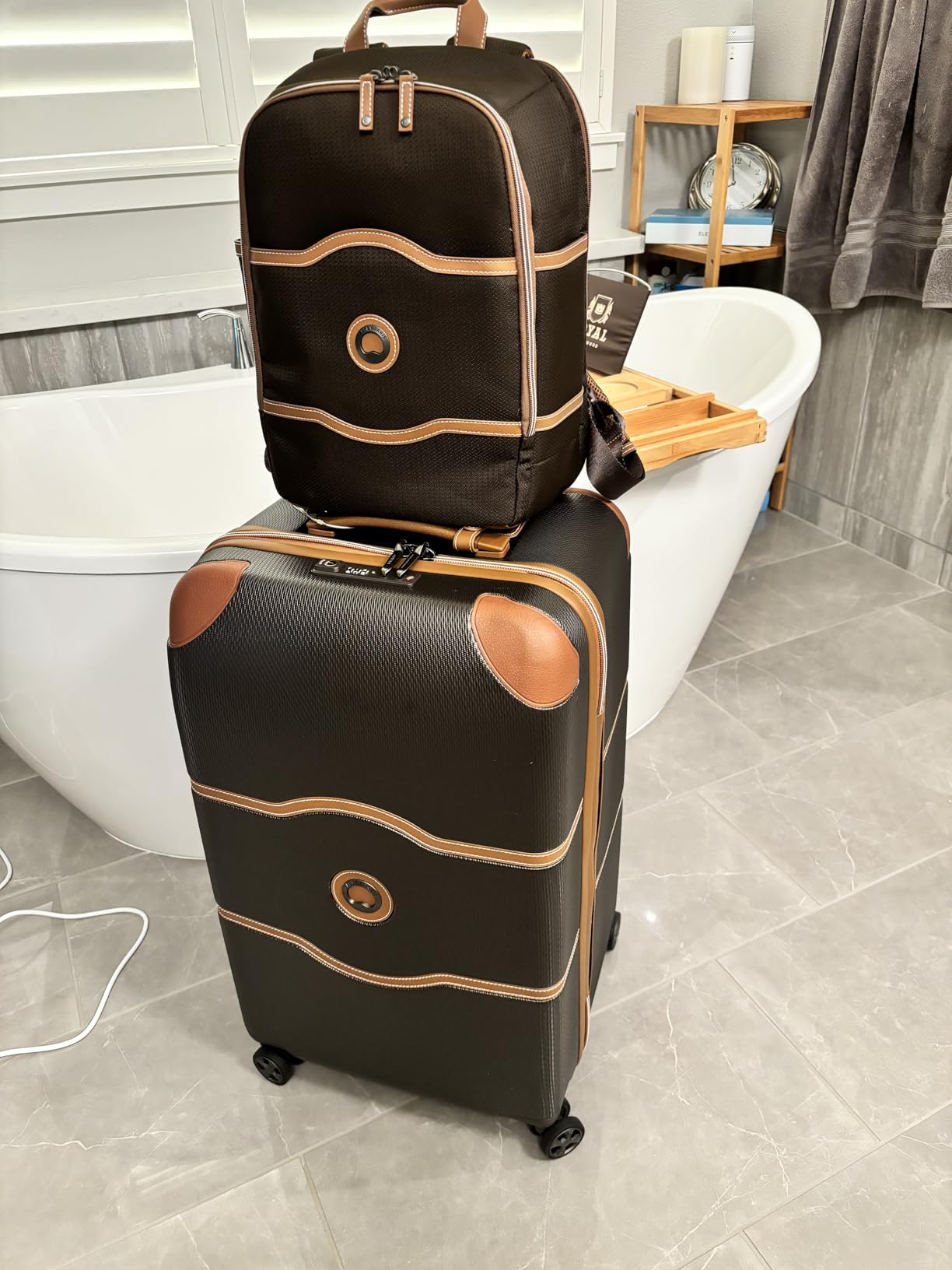 DELSEY Paris Chatelet Air 2.0 Carry-On Suitcase 19 Inch, Hardside Polycarbonate Luggage, Dual-Density Spinner Wheels, TSA Lock, USB Port, Angora customer photo 2