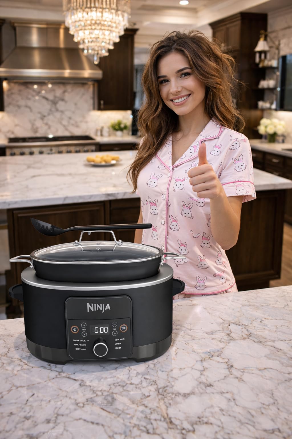 Ninja 14-in-1 PossibleCooker PRO | 8.5qt, Sous Vide, Proof, Bake, & Steam Multicooker | Slow Cooker, Dutch Oven | Glass Lid & Integrated Spoon | Nonstick, Oven Safe Pot 500F | Sea Salt Gray |MC1001 customer photo 1