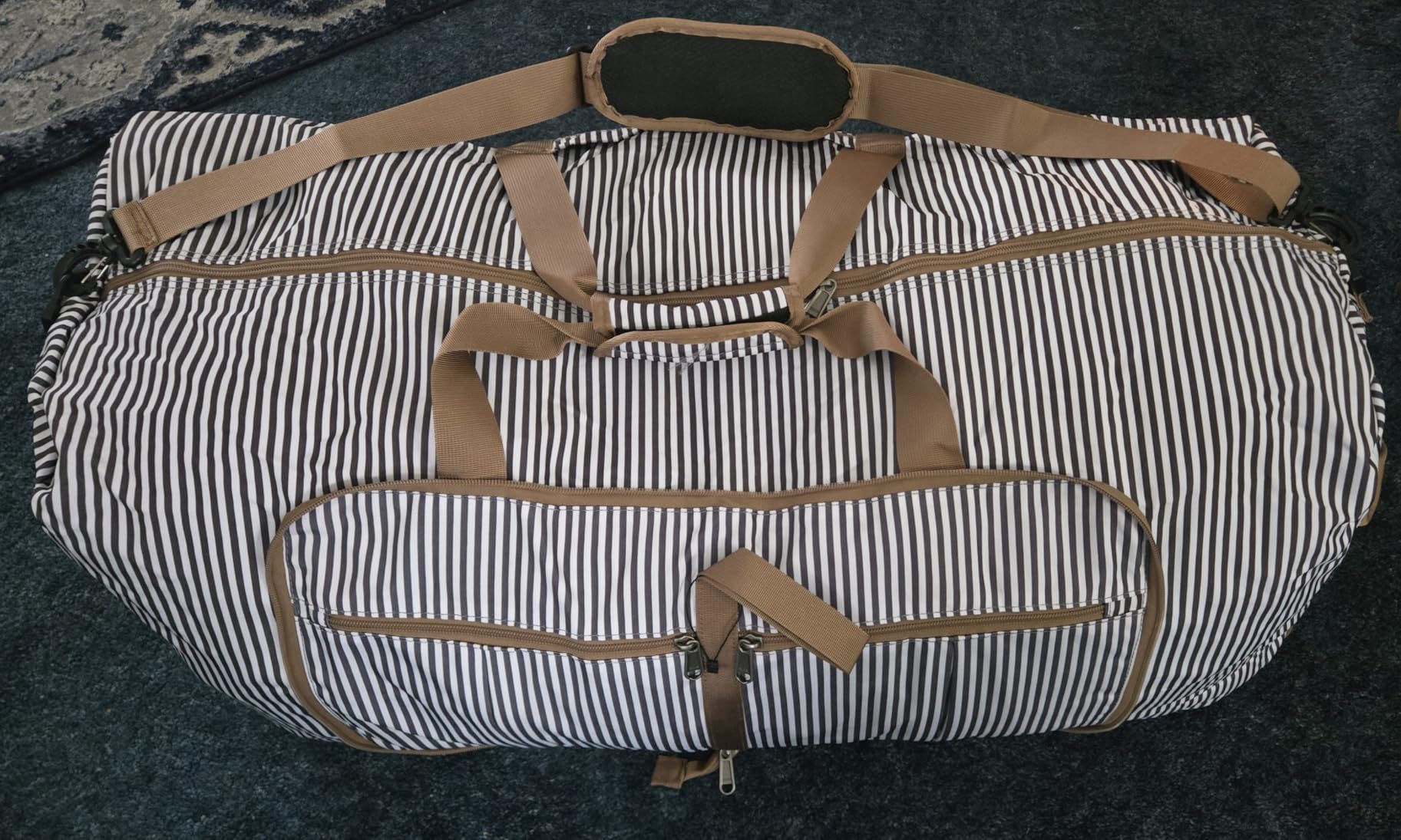 120L Foldable Collapsible Waterproof Travel Duffel Bag for Men and Women with Shoe Compartment customer photo 1