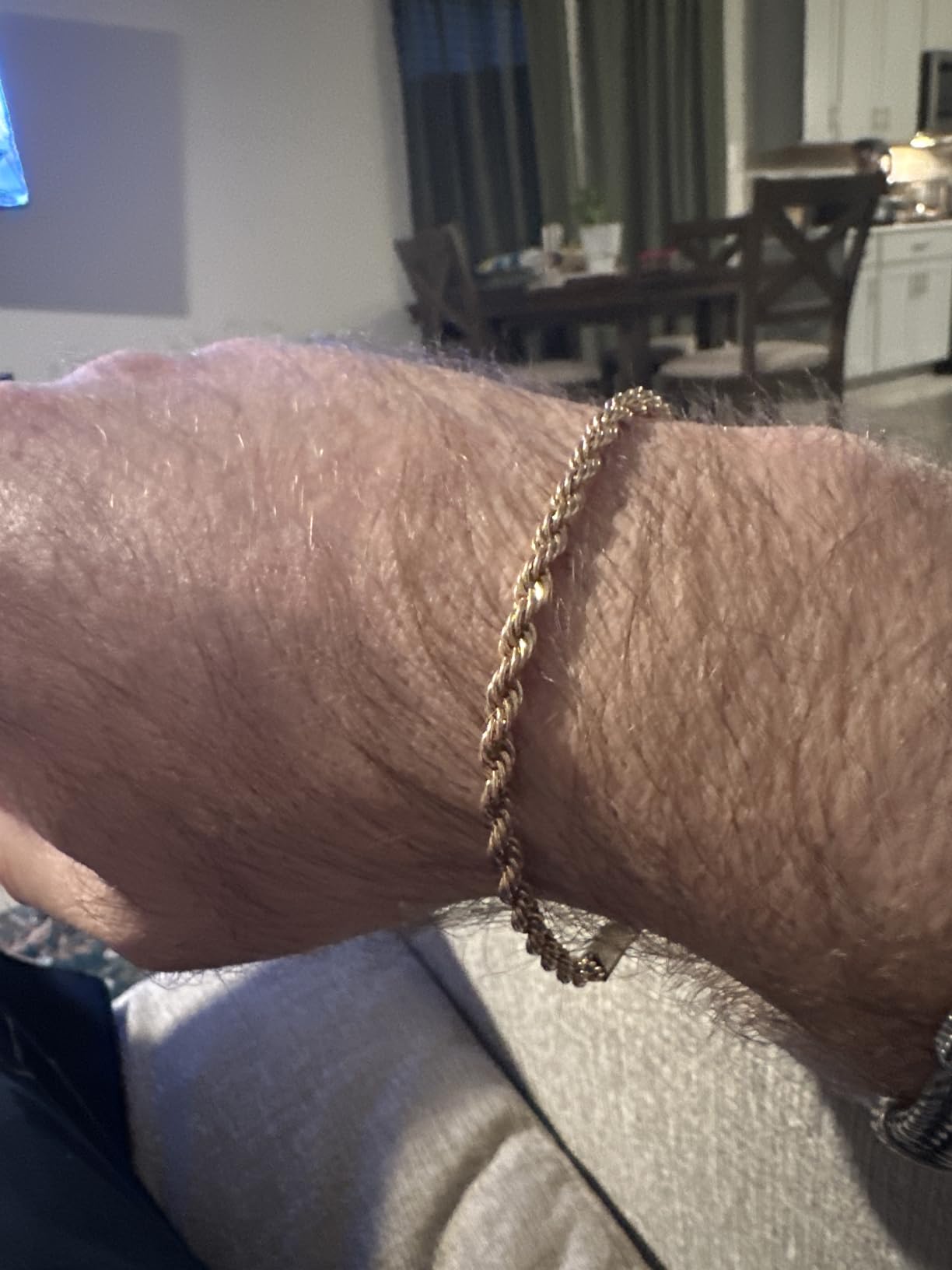 Barzel 18K Gold Plated Rope Chain Bracelet - Made In Brazil customer photo 2