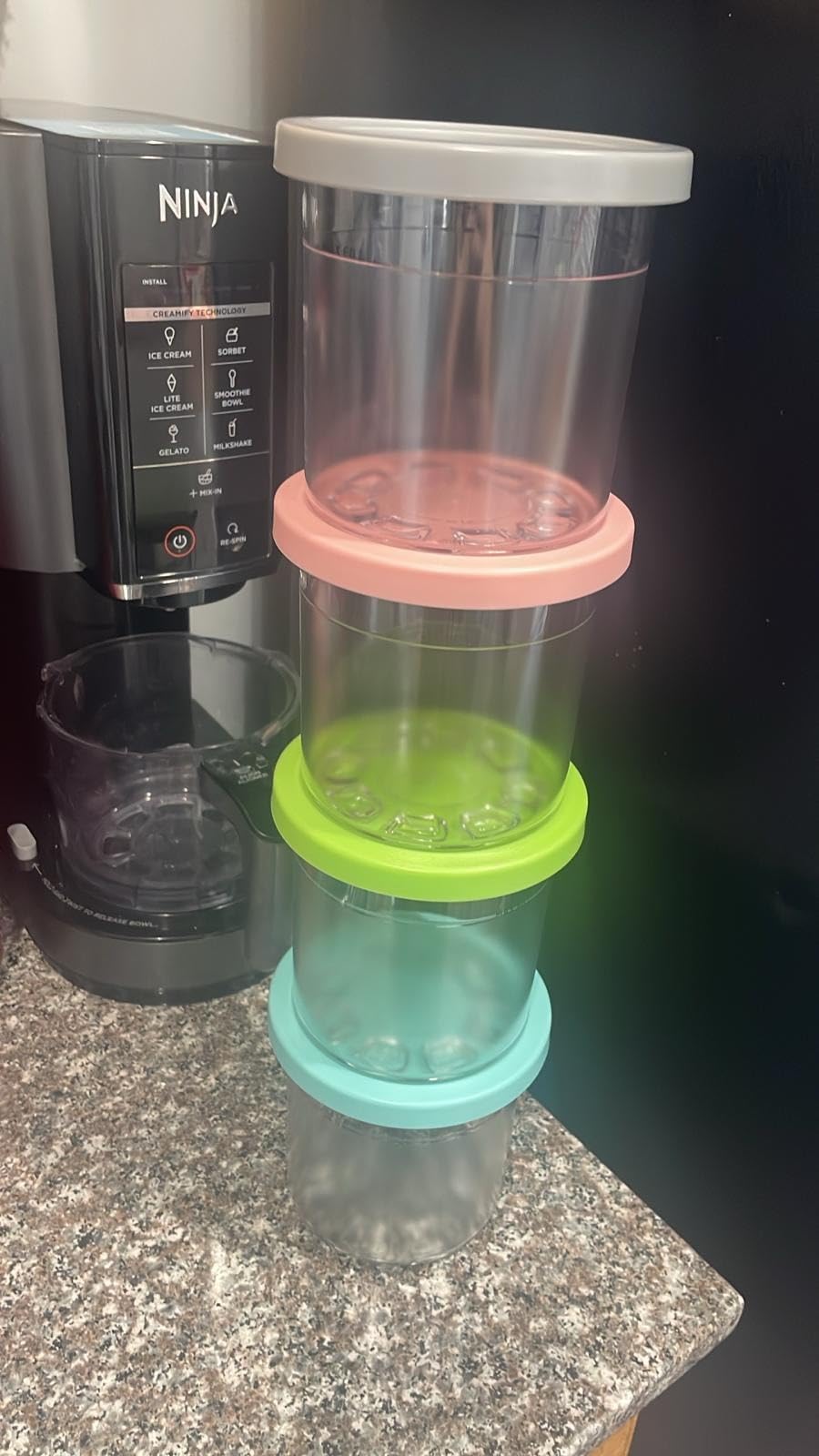 CREAMi Original Pints 2 Pack, Compatible with NC299AMZ & NC300s Series CREAMi Ice Cream Makers, BPA-Free & Dishwasher Safe, Color Lids, 1 Pint Each, Clear/Lime/Aqua, XSKPLID2CD customer photo 2