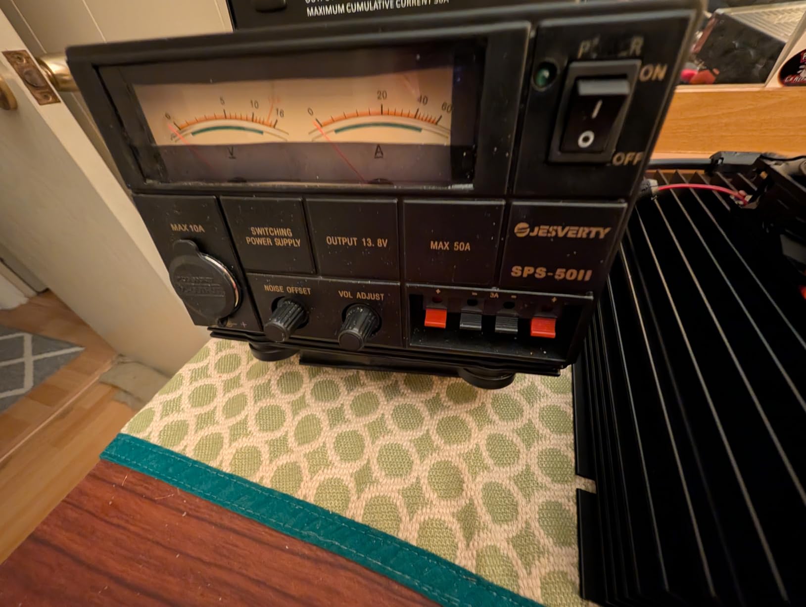 Universal Compact Bench Power Supply- 50 Amp Regulated Home Lab Benchtop AC-to-DC Converter 13.8 Volt/9-15Volt, Cooling Fan, Screw Type Terminals - Jesverty SPS-50II customer photo 2