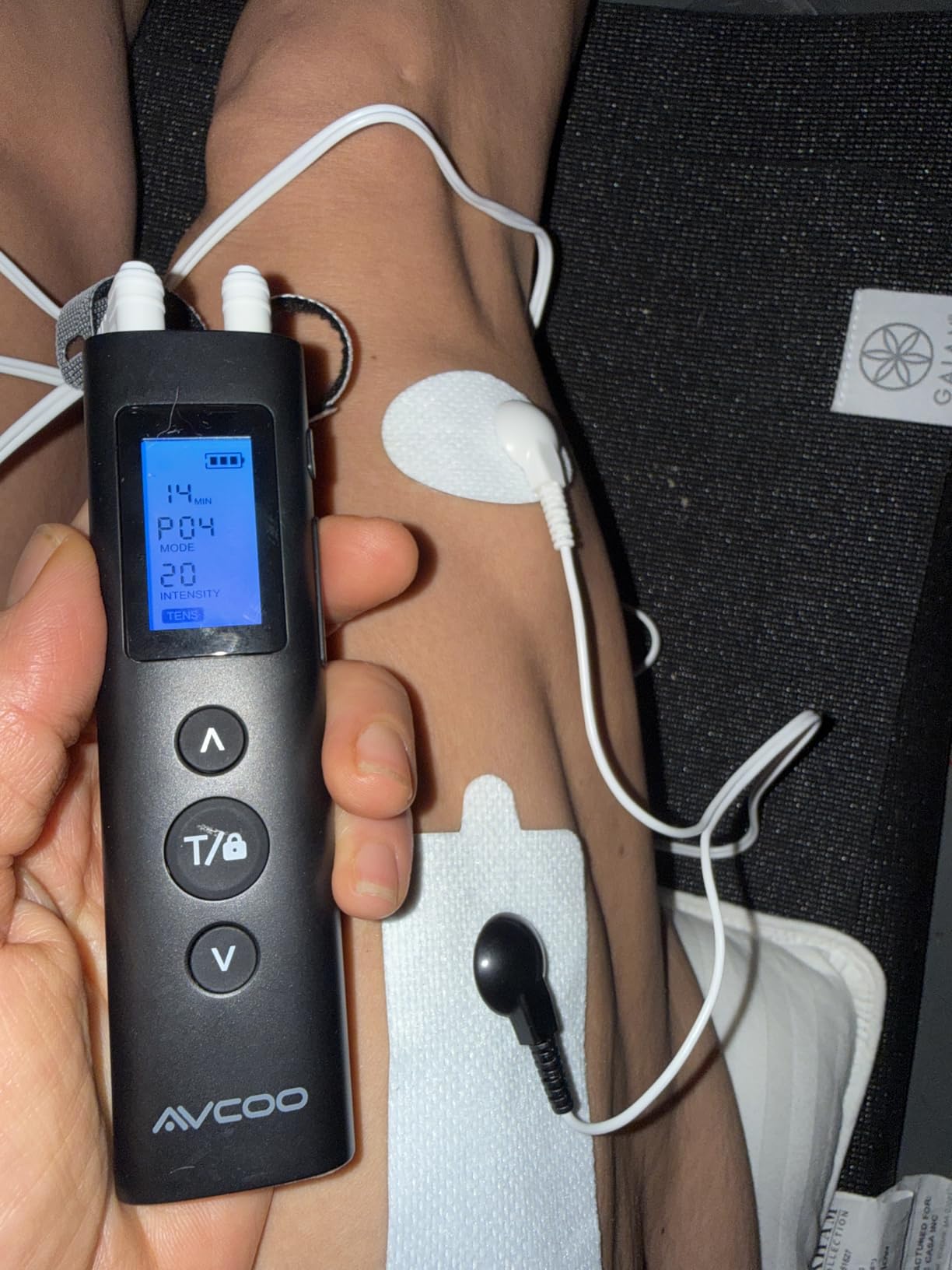 AVCOO 30 Modes TENS EMS Unit Compact Muscle Stimulator for Pain Relief of Back, Shoulder, Neck, Rechargeable & Portable Dual Channel EMS Muscle Stimulator with 30 Intensity Levels, 12 Electrode Pads customer photo 1