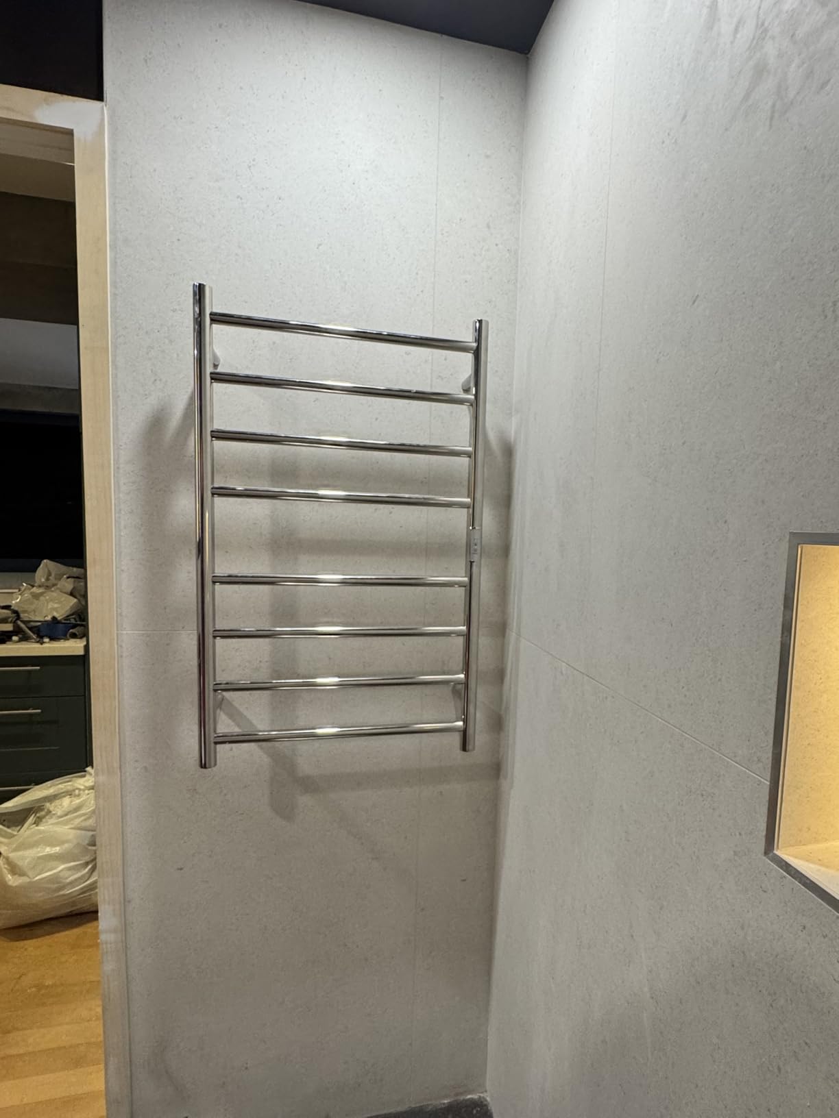 8-Bar Towel Warmer Plug-in Hardwired 3 Modes Brushed Steel 21