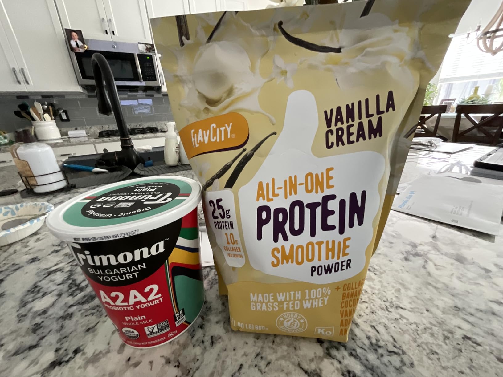 FlavCity Vanilla All in One Protein Shake Powder - On the Go Meal Alternative + Collagen Peptides, Reishi & Cordyceps, 100% Grass Fed Whey, 20 Servings customer photo 1