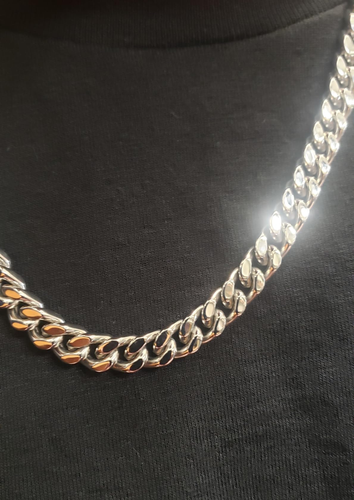 Stainless Steel Mens Cuban Link Chain, Black/18K Gold Plated Miami Cuban Chain Necklace, 5mm/7mm/9mm/12mm/14mm Width, No Tarnish & Durable Hip Hop Mens Jewelry, 18