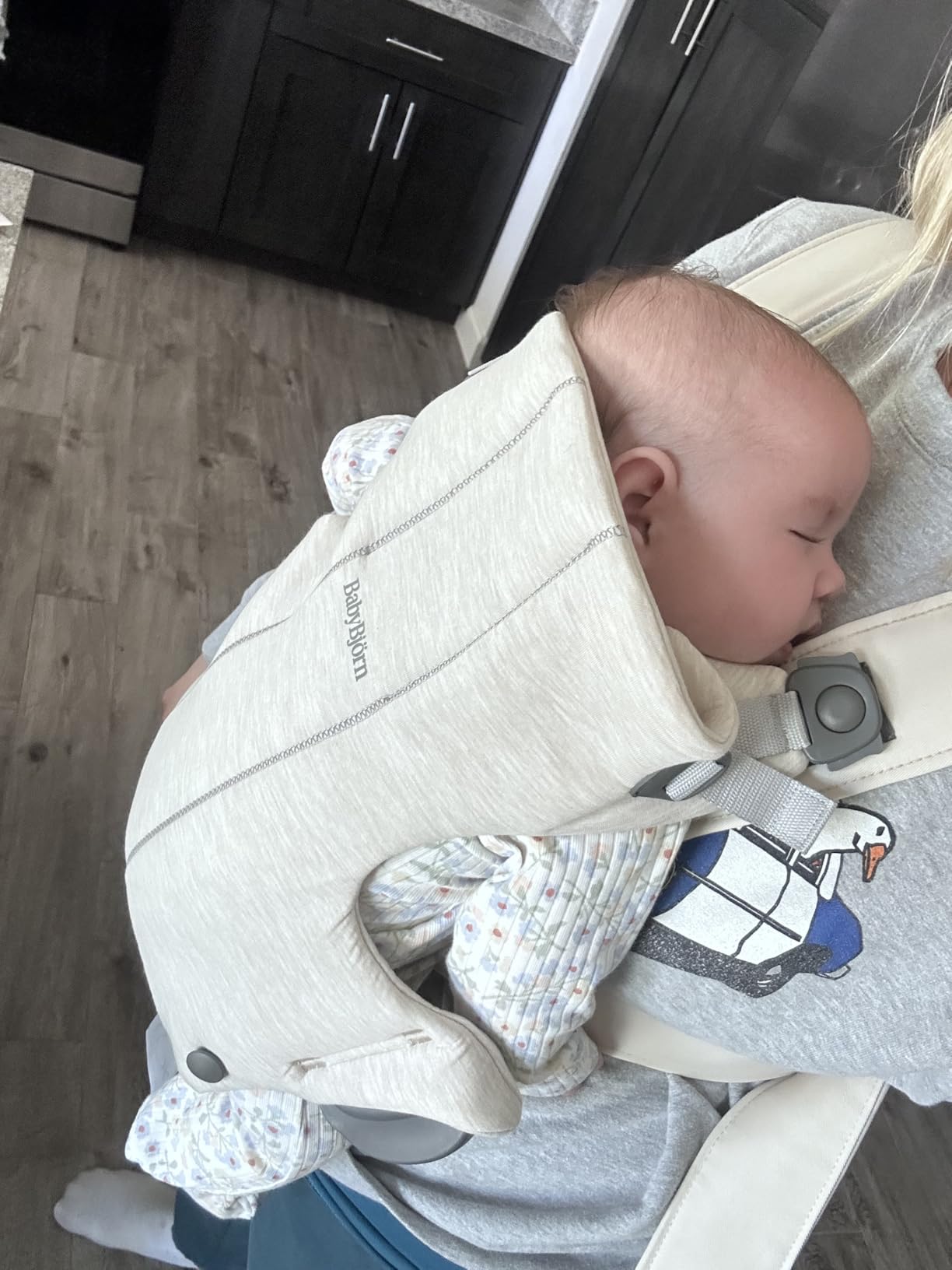 BabyBjorn Baby Carrier Mini, Light Beige, 3D Jersey | Infant Carrier (7-24 lbs), Ergonomic, Easy-to-Use customer photo 2
