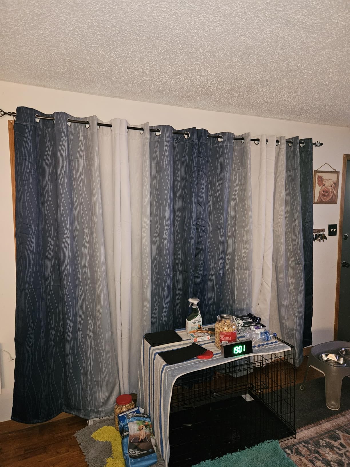 Estelar Textiler Thermal Insulated Blackout Curtains for Bedroom, Ombre Black and Greyish White Blackout Drapes for Living Room, Gradient Full Light Blocking Energy Saving Curtains, 52Wx84L, 2 Panels customer photo 1
