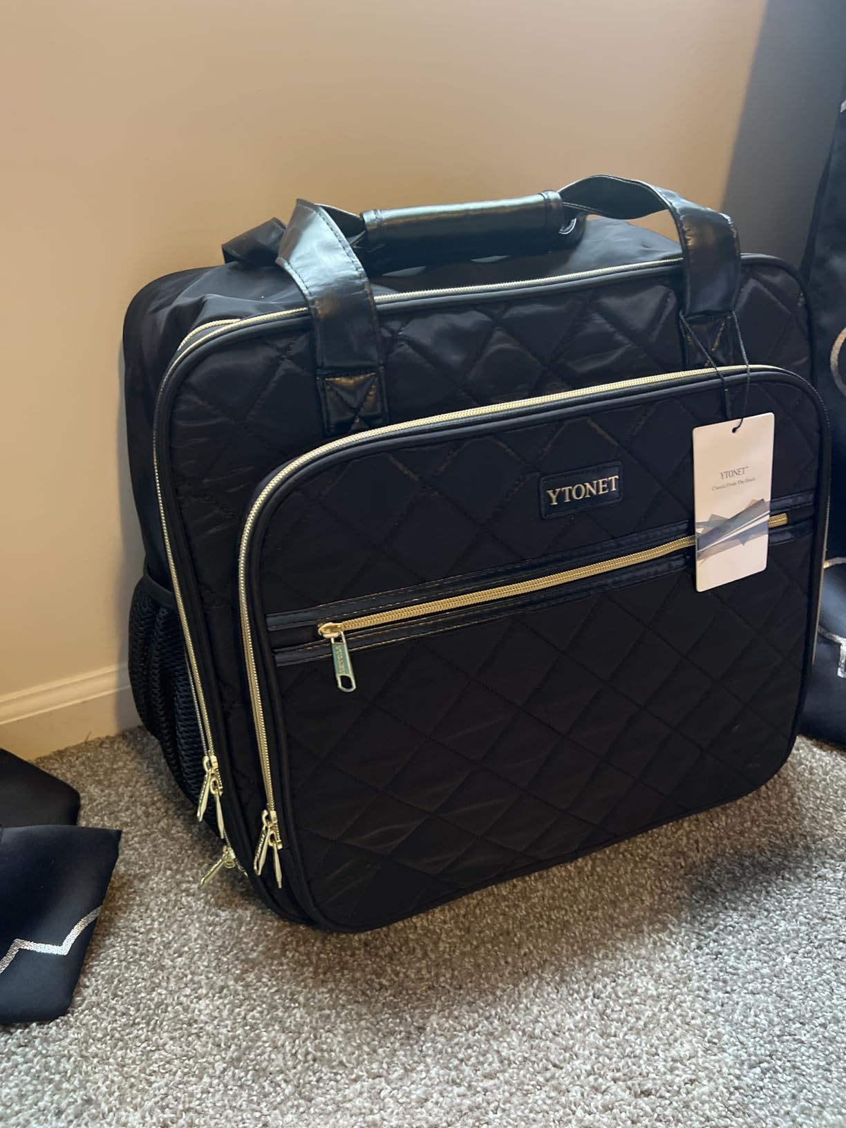 Ytonet Rolling Laptop Bag Women, Rolling Briefcase for Women, 17.3 Inch Laptop Bag with Wheels Rolling Computer Bag Laptop Case for Work Travel College Business Wife Mom Teacher, Black customer photo 2