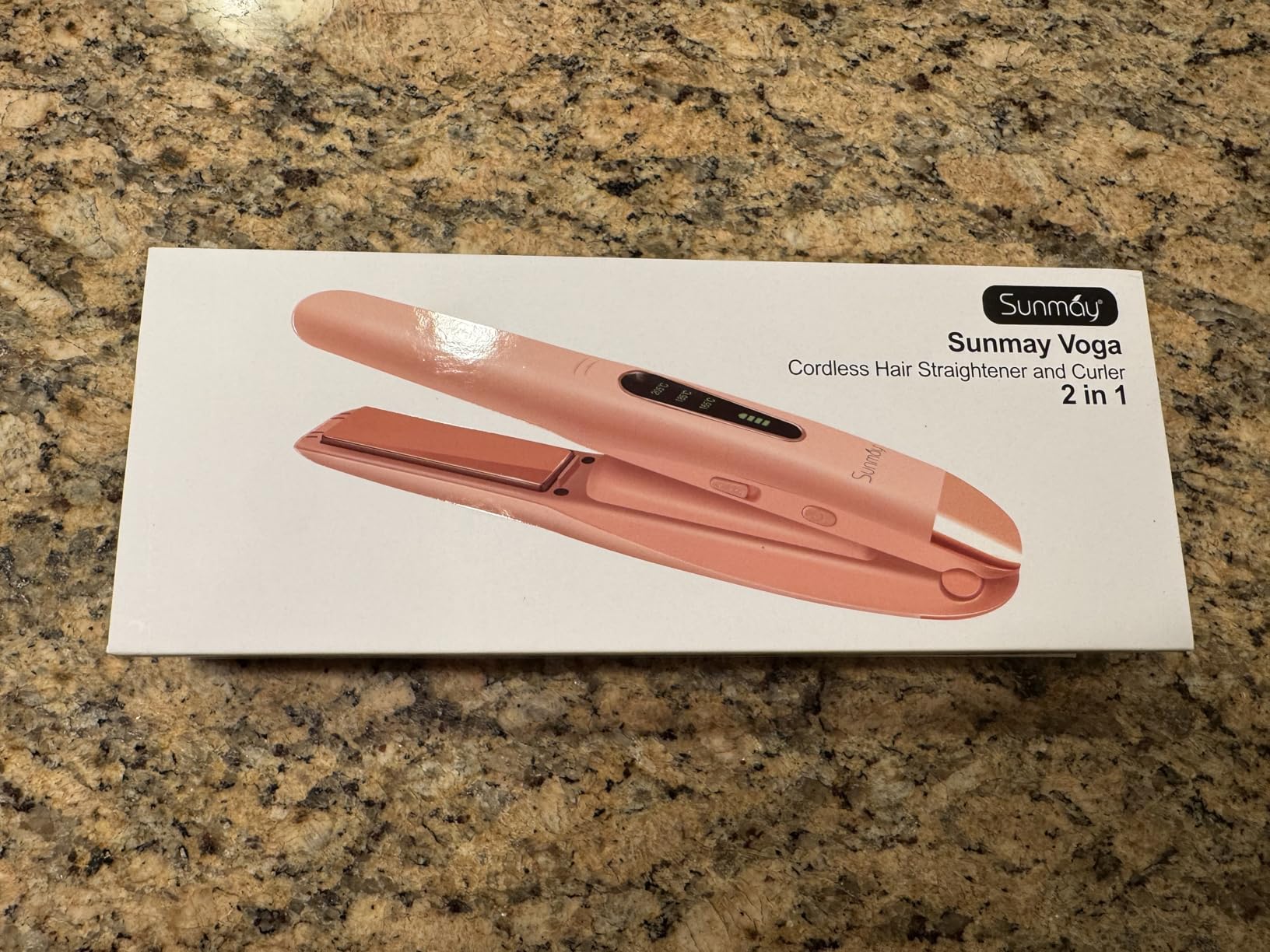 SUNMAY Cordless Hair Straightener, Titanium Portable Straightener for Travel, Dual Voltage Cordless Flat Iron Hair Straightener 2 in 1 with Comb & Clip for Women, Heat-up in Seconds, USB-C Fast Charge customer photo 1