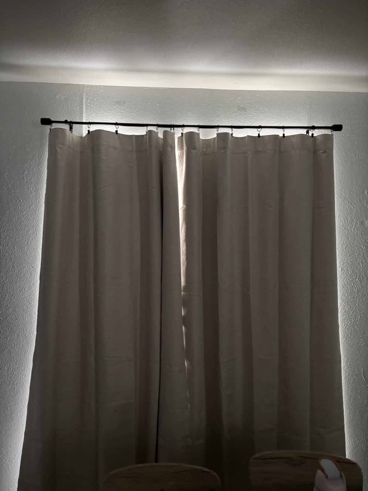 INOVADAY 100% Blackout Curtains 84 Inches Long 2 Panels Set, Back Tab/Rod Pocket Linen Blackout Curtains for Bedroom, Thermal Insulated Window Drapes - Cream, W50 X L84 customer photo 2