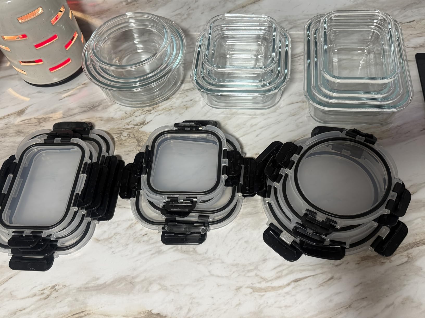 Magic Mill Premium Borosilicate Glass Food Storage Containers with Lids Set, 24pc Sets with 12 Bowls & 12 Airtight Locking Lids for Lunch & Meal Prep, Safe for Oven, Freezer, Dishwasher, BPA-Free customer photo 2