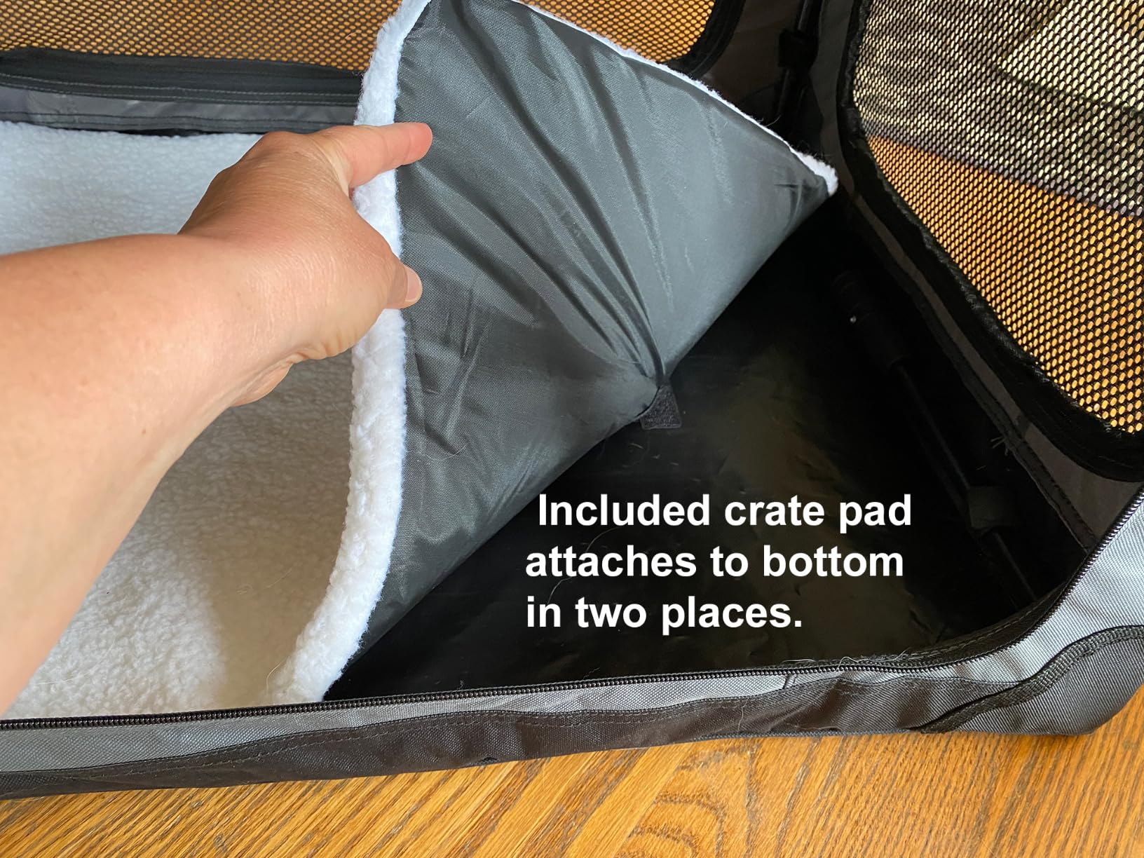 Lesure Shown on TODAY Show Soft Collapsible Dog Crate - 42 Inch Portable Travel Crate for Extra Large Dogs Indoor & Outdoor, 4-Door Foldable Pet Kennel with Mesh Windows, Black customer photo 1