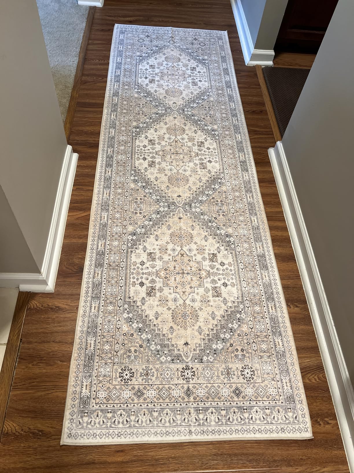 zesthome 5x7 Area Rugs - Ultra-Thin Washable Rug, Stain Resistant Anti Slip Backing Rugs for Living Room, Bedroom, Vintage Home Decor Area Rug (Orange, 5'x7') customer photo 1