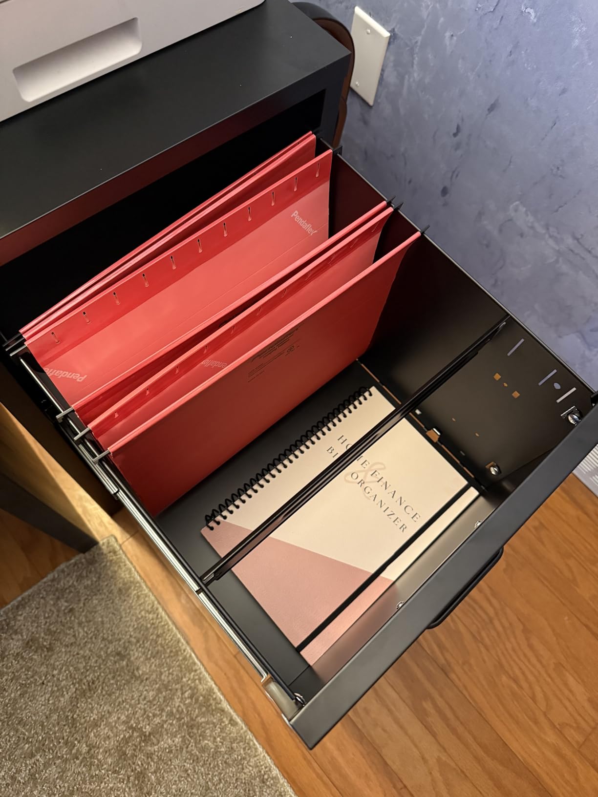 BYNSOE 4 Drawer File Cabinet with Lock Metal Vertical File Cabinet Office Home Vertical File Cabinet for A4 Legal/Letter Size Narrow File Cabinet Locked customer photo 2