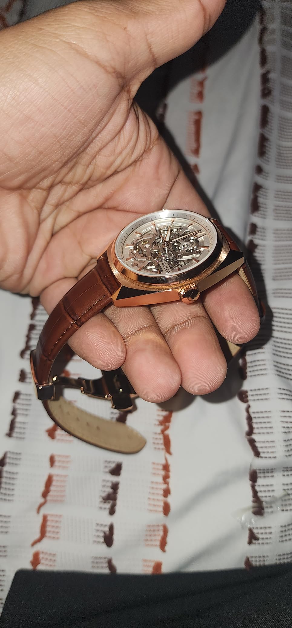 Bulova Men's Automatic Dress Classic Surveyor Watch, Black Leather Strap, Full Skeleton Dial, 42 Hour Power Reserve, 41mm customer photo 1