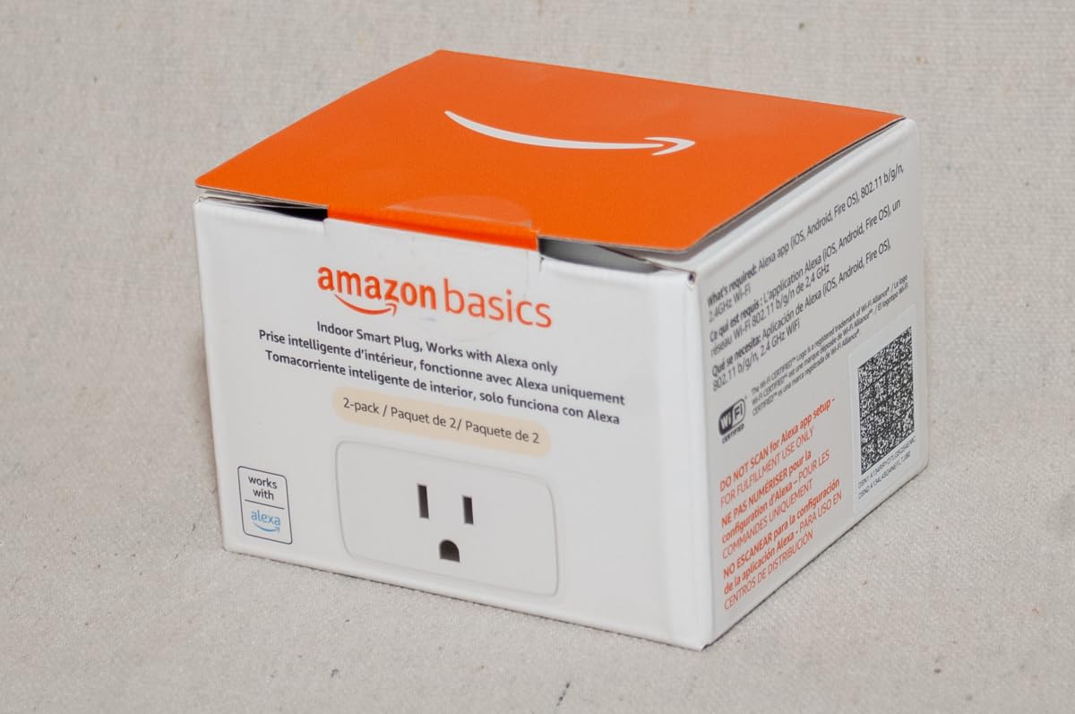 Amazon Basics Smart Plug with Timer Function, Voice Control, WiFi Outlet, Works with Alexa Only, Schedule, APP Control, 2.4 GHz Wi-Fi, No Hub Required, 2-Pack, White customer photo 1