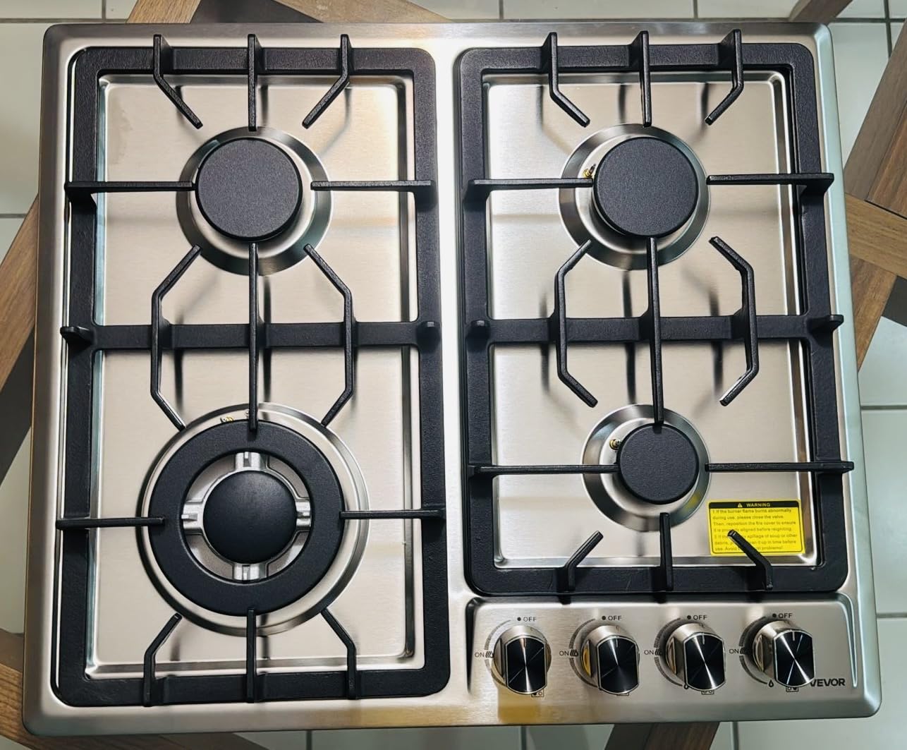 VEVOR 30-inch Gas Cooktop, 5 Burners Built-in Gas Stove Top, Max 12250BTU NG/LPG Convertible Stainless Steel Cooktops, with Thermocouple Protection customer photo 1