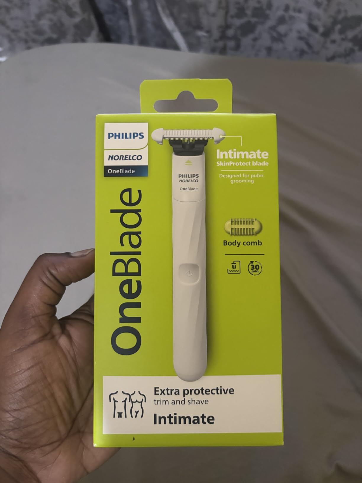 Philips Norelco OneBlade Intimate, Designed For Pubic Grooming, Trim & Shave With Extra Skin Protection, Model QP1924/70 customer photo 2