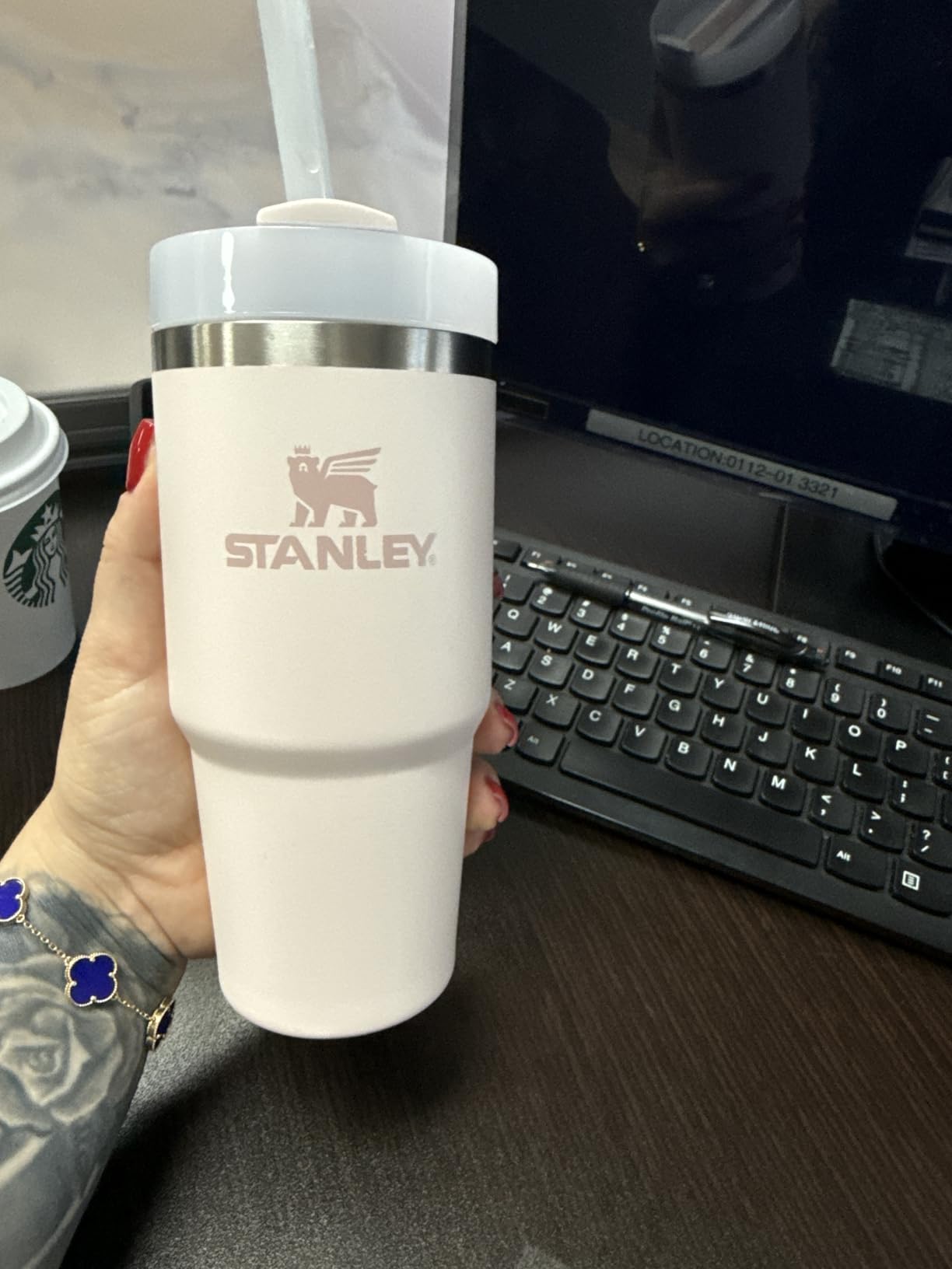 Stanley Quencher H2.0 Tumbler with Straw 14 oz | Flowstate 3-Position Lid | Cup Holder Compatible for Travel | Insulated Stainless Steel Cup | BPA-Free | Rose Quartz 2.0 customer photo 1