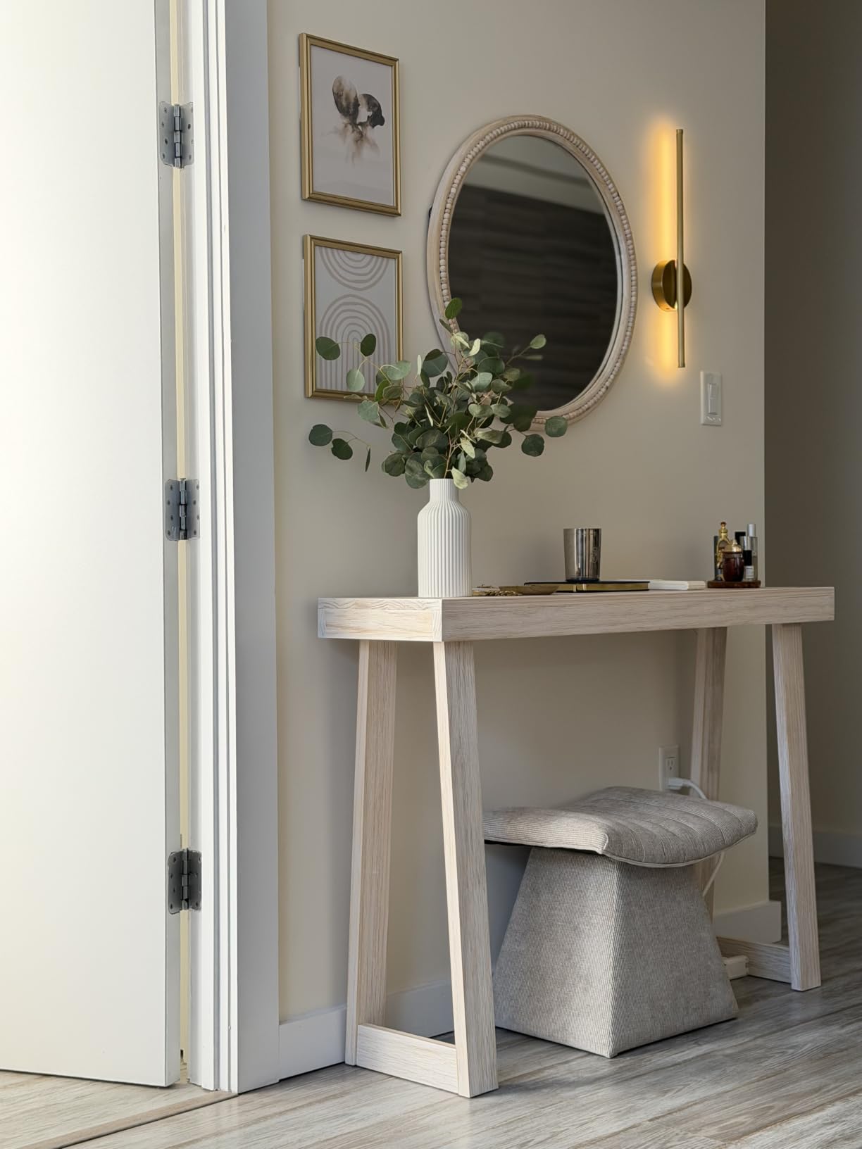 Plank+Beam Solid Wood Console Table, 56 Inch, Sofa Table, Narrow Entryway Table for Hallway, Behind The Couch, Living Room, Foyer, Easy Assembly, Blonde customer photo 2