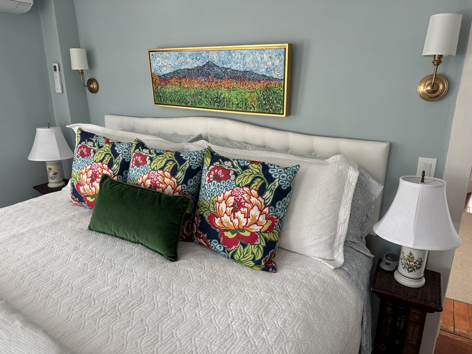 Huatean Home Tufted Upholstered Headboard Queen Size, Solid Wood Bed Headboard, Fabric Headboard Adjustable Height from 37 to 51 Inches, Button Diamond Design, Beige customer photo 2