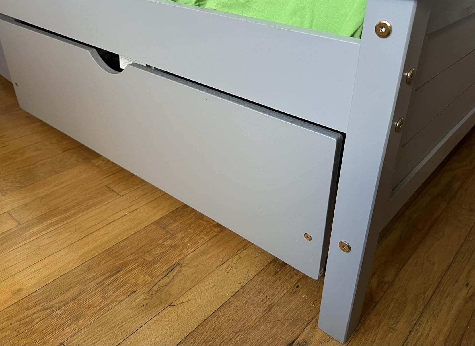 KOMFOTT Full Size Wood Bed Frame with 2 Storage Drawers, Mid Century Platform Bed Frame with Headboard, Sturdy Wooden Slats Support, Modern Mattress Foundation, No Box Spring Required, Easy Assembly customer photo 1