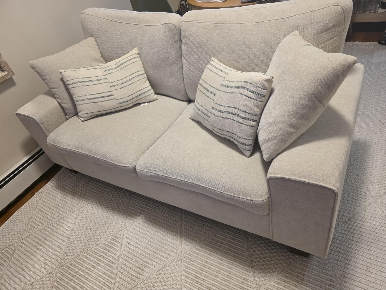 DOPEDIO Modern Loveseat Sofa for Living Room, Chenille Recliner, Removable Cover, Pocket Spring Cushions, Solid Wood Frame, Easy Assembly for Small Spaces (71.25inch, Beige) customer photo 1
