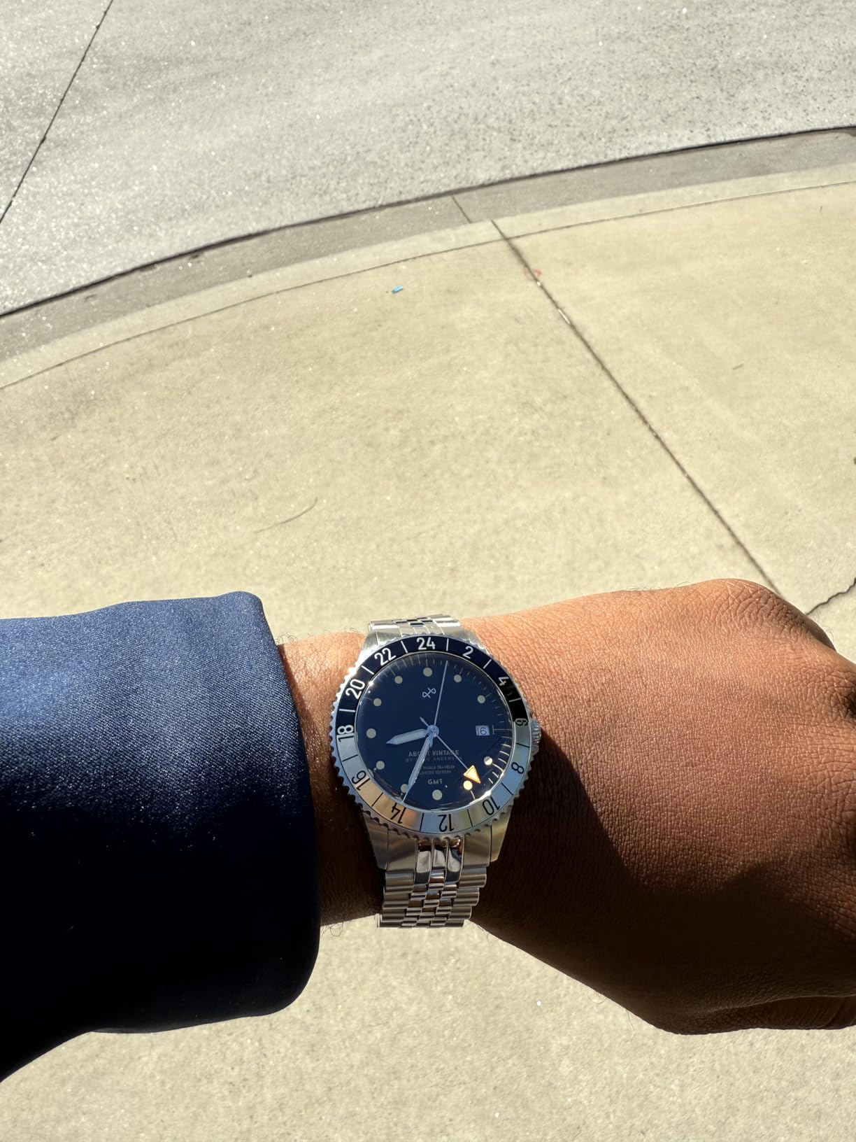 1982 GMT World Traveler Watch for Men - Steel Mens Watch - 316L Stainless Steel Analog Quartz 10 ATM Waterproof Men Watches - Round Sapphire Crystal Dial Men Watch customer photo 1