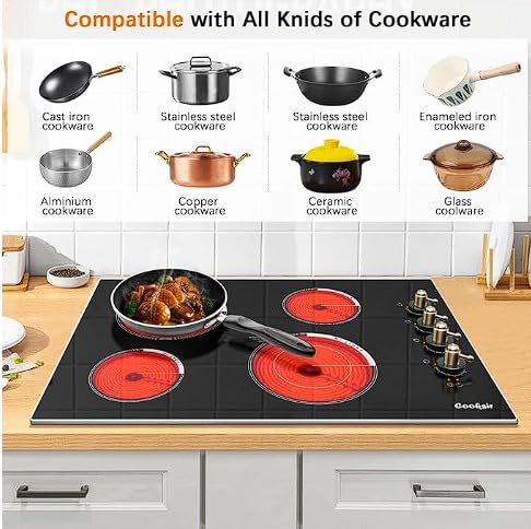 Electric Cooktop 30 Inch - 4 Burner Built-in(29.13