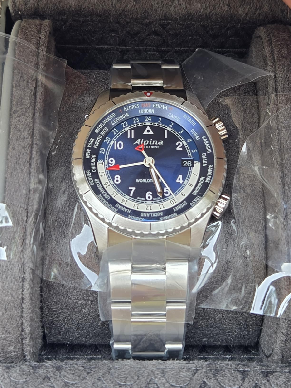 Alpina Men's Swiss Startimer Worldtimer Quartz Watch, Stainless Steel, GMT, Sapphire Crystal customer photo 2