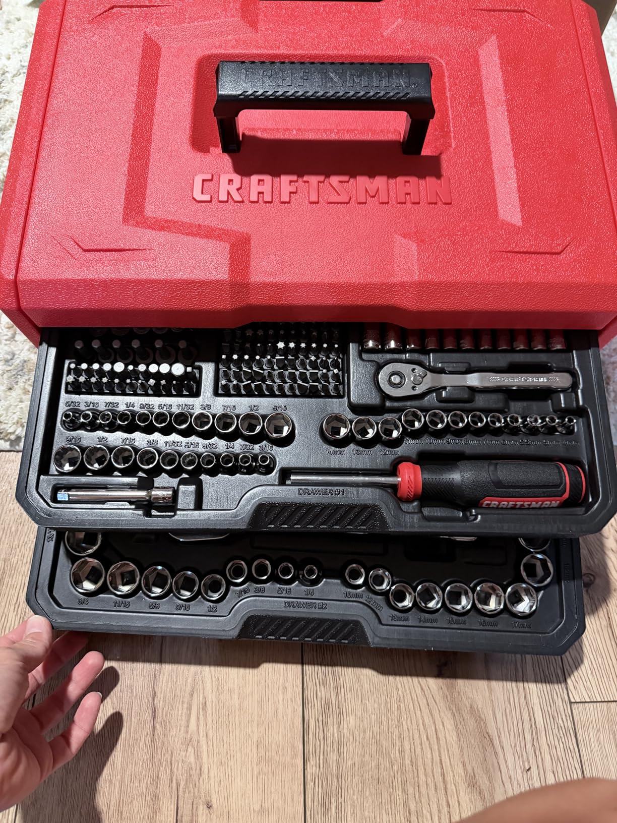 Mechanics Tool Set, 256-Piece Hand Tool and Socket Set with 72-tooth Low Profile Ratchet and 2-Drawer Tool Box (CMMT45256) customer photo 1