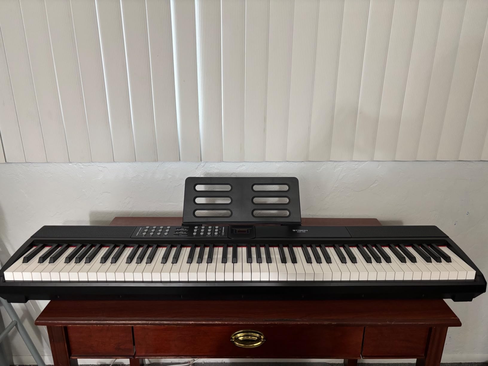 STRICH 88 Keys Weighted Keyboard Piano with Stand & Sustain Pedal, Hammer-Action Digital Piano, Full-size Electric Piano Keyboard Supports USB-MIDI/Wireless Connect, 15Wx2 Built-In Speakers, SDP-120 customer photo 2