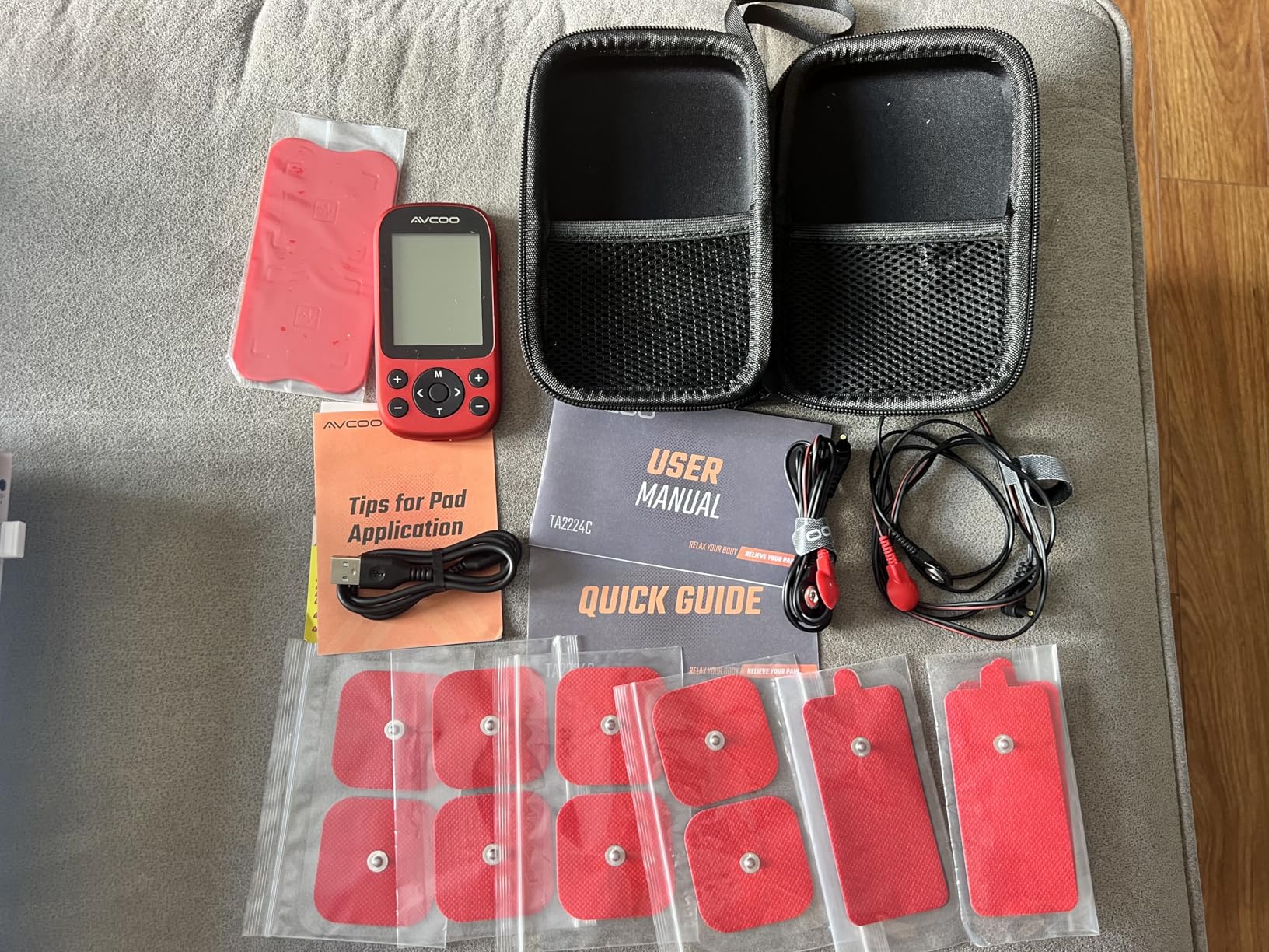 AVCOO Dual Channel TENS Unit Muscle Stimulator, 3-in-1 EMS TENS Machine with 24 Modes & 40 Levels, Rechargeable EMS Massager for Neck, Shoulder, Sciatica & Back Pain Relief with 12 Pads, EVA Case customer photo 1
