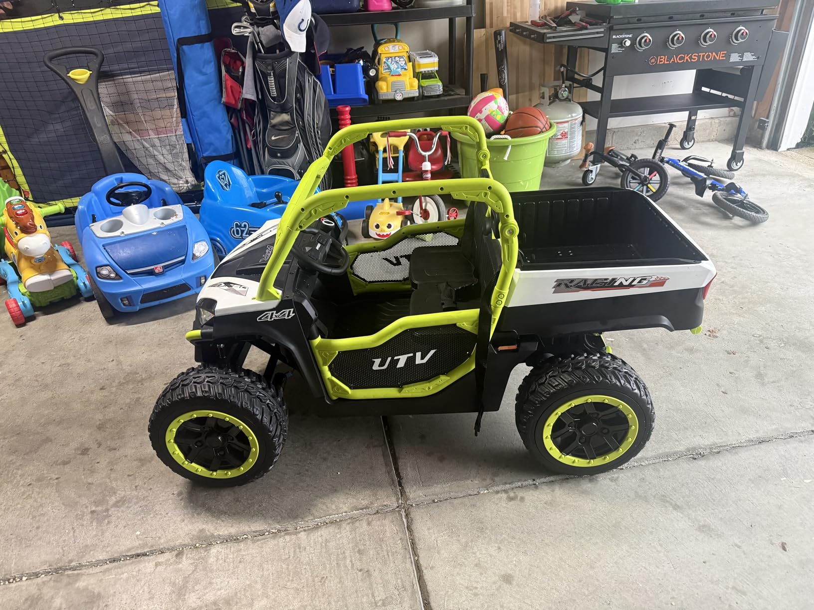 ANPABO 24V 2 Seater Ride On Dump Truck, 4x75W, Max 5 Mph, EVA Tire, Kids Electric Car with Electric Dump Bed, Shovel, Music, Ride on Toy for Big Kids w/Parent Remote Control for Ages 3-8, Orange customer photo 2