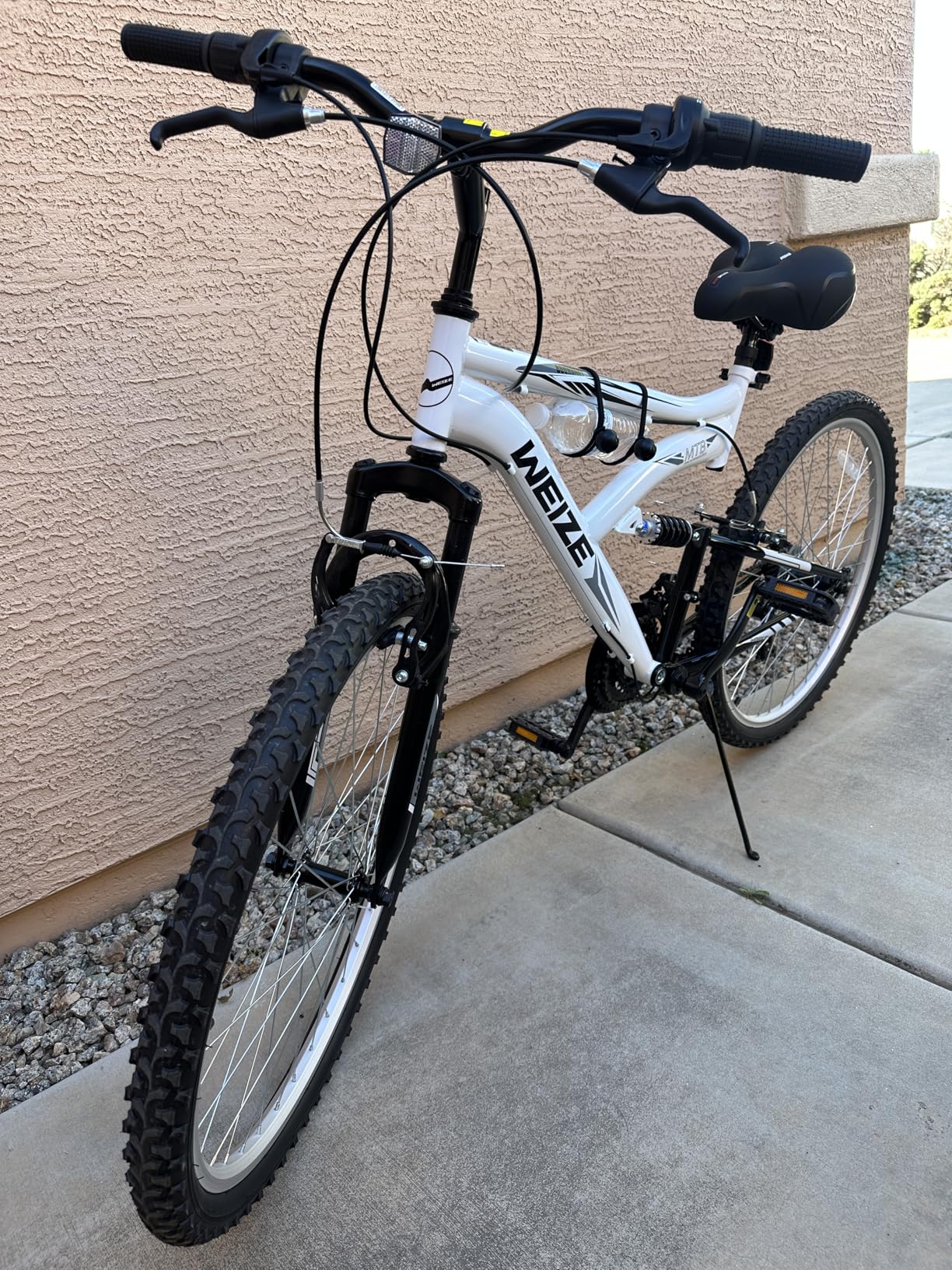WEIZE Mountain Bike, 24 26 27.5 inch Outdoor MTB Bicycle, 6/18-Speed High-Carbon Steel Dual Full Suspension, Adjustable Ergonomic Seat for Men Women Adult Youth Cycling with Suspension Fork customer photo 1
