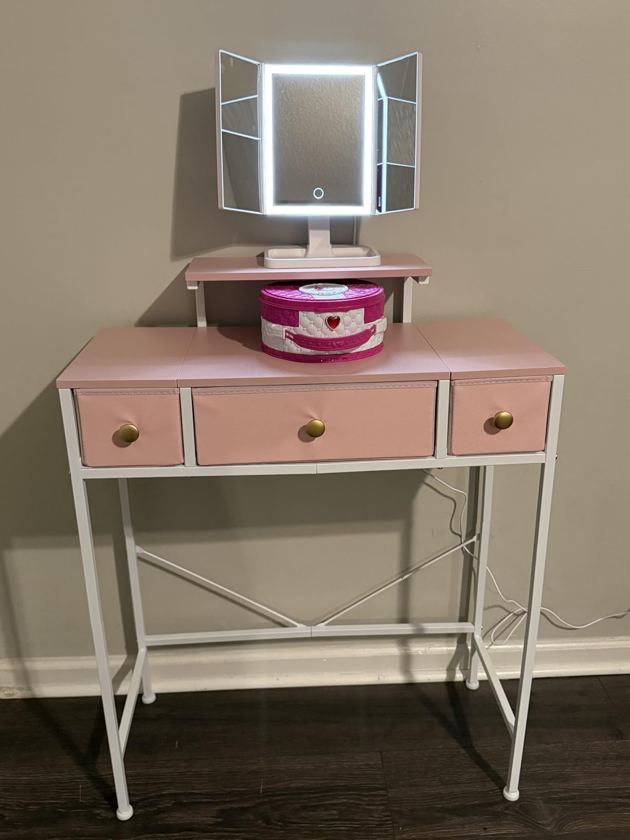 HIGDBFE Small Makeup Vanity Desk 27.5